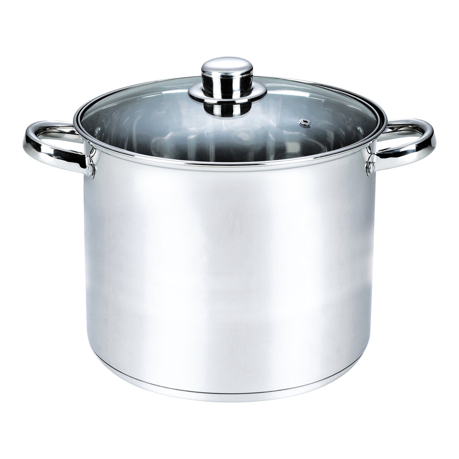 Michelino Kochtopf Kochtopf Edelstahl 21 Liter mit Deckel, Edelstahl (Stück, 1-tlg., 1 Kochtopf mit Deckel), Suppentopf Nudeltopf