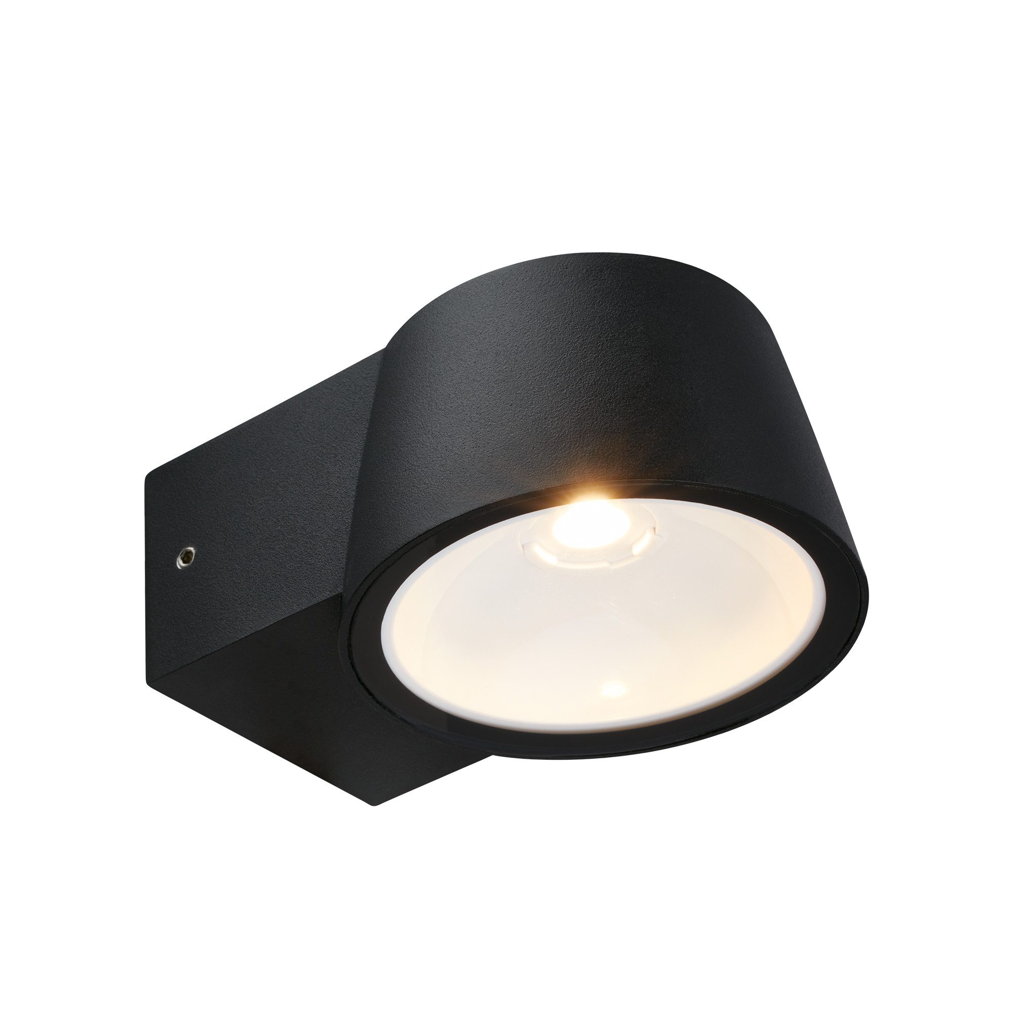 Briloner Leuchten Außen-Wandleuchte LED Wandleuchte Hauswand Balkon, LED fest integriert, 2700K - Extra - Warmweiß, LED Wandleuchte Aussen 5,5x9,5x13 cm Schwarz 7,5W Hauswand Balkon