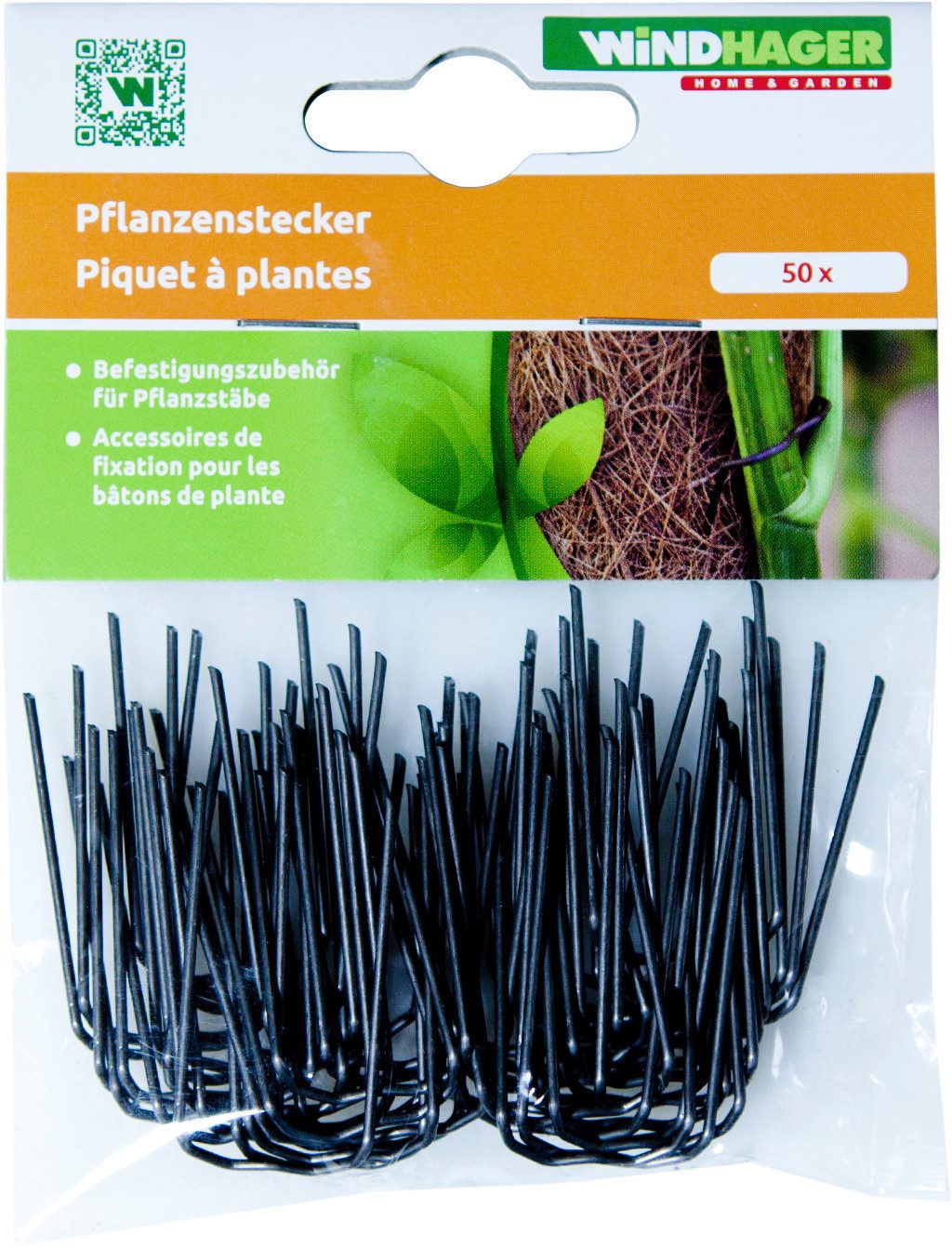 Windhager Rankhilfe Pflanzenstecker aus Metall, 50 Stk., 1 St., zur Befestigung von Pflanzentrieben an Kokos-Pflanzstäben – Bild 3 von 5