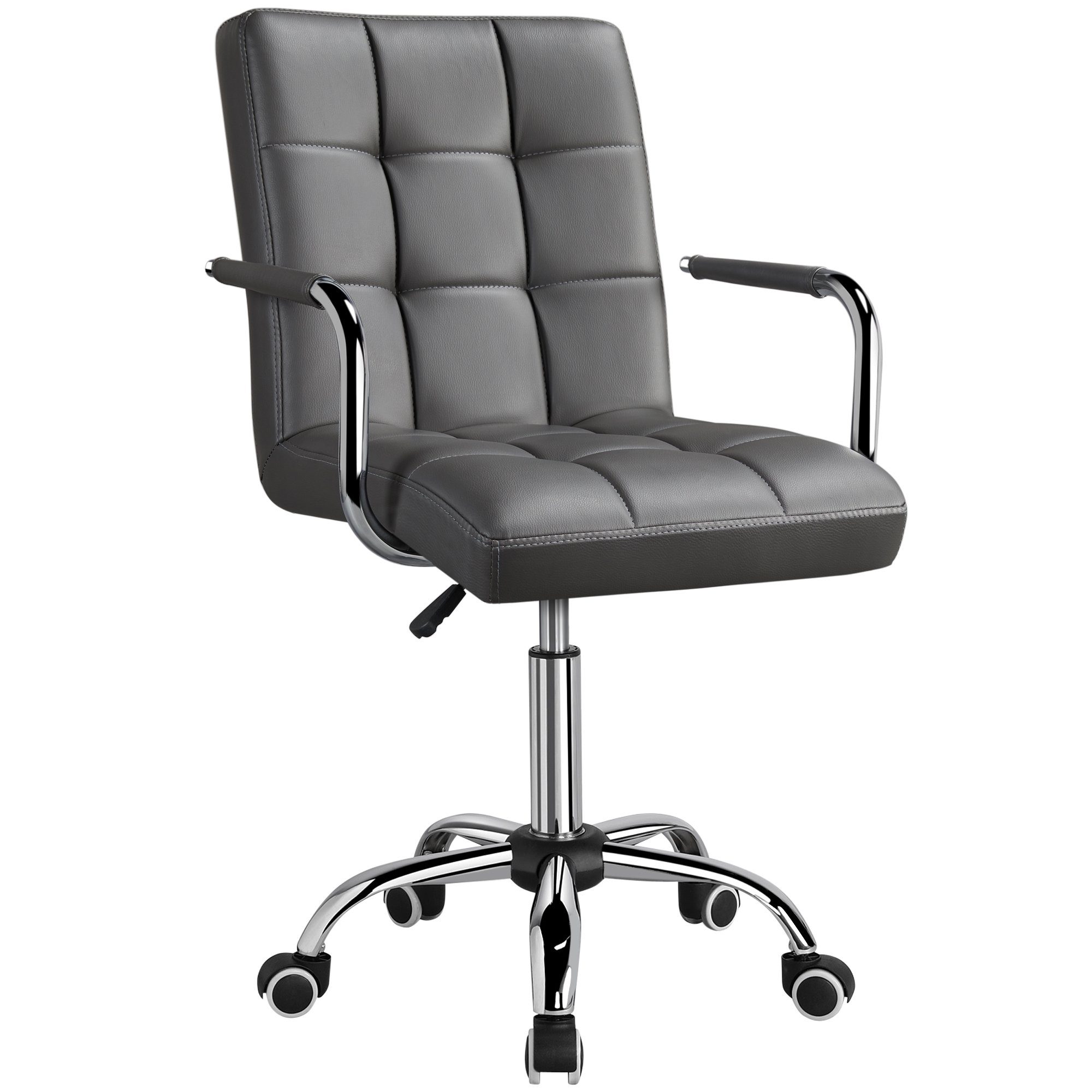 Yaheetech Drehstuhl höhenverstellbar Chefsessel, ergonomischer Grau Bürostuhl