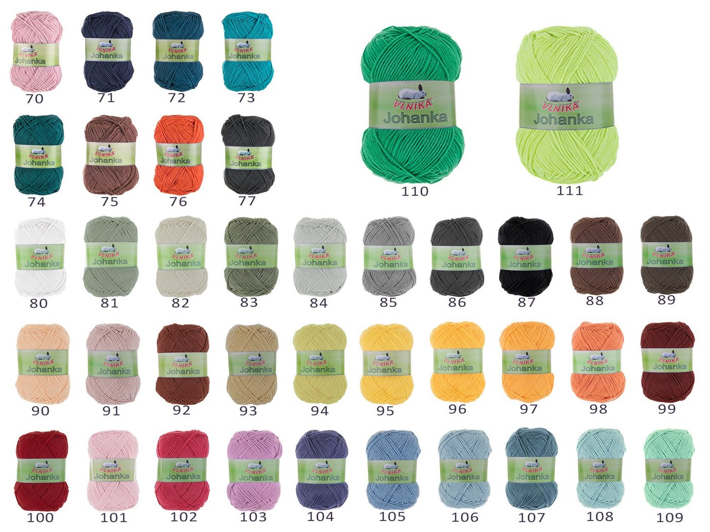 Thumbnail - VLNIKA 10 x 50g Strickgarn Johanka Häkelwolle, 160 m, 096 mango
