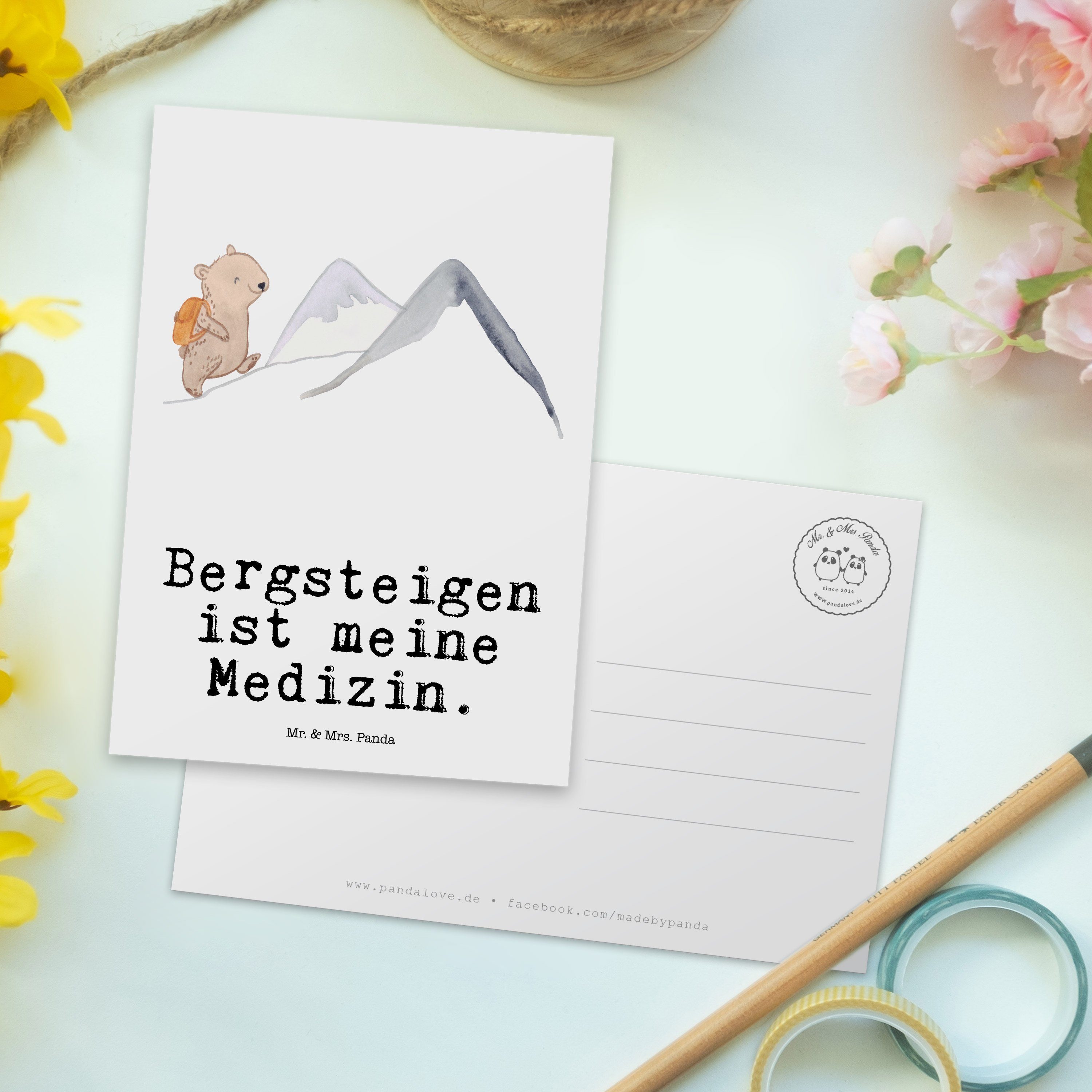 Geschenk, Trek Sportart, Mrs. - Medizin - Weiß Postkarte Alpinismus, & Bär Panda Mr. Bergsteigen