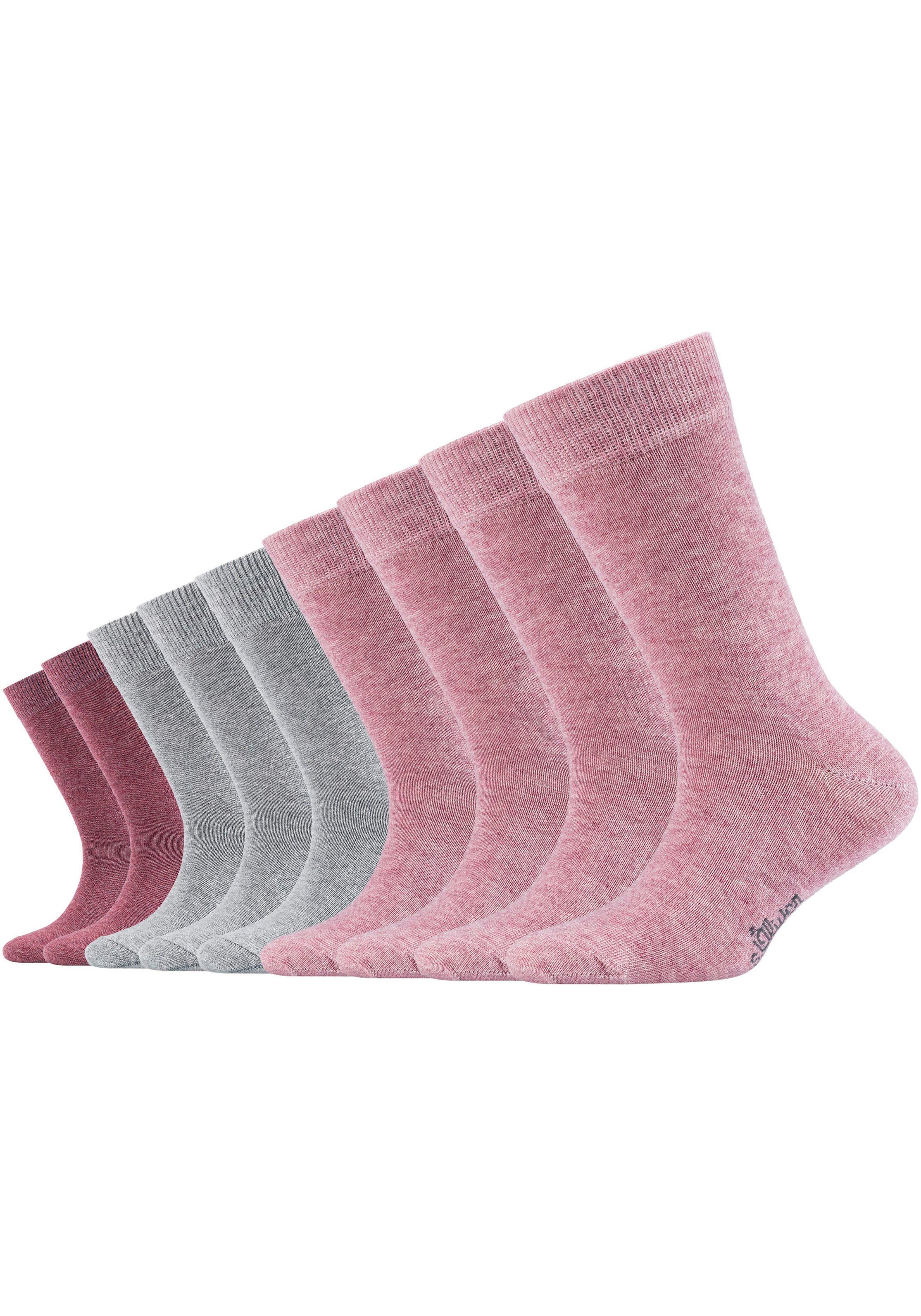 zur bis Socken Wade 9-Paar) rosatöne-grau Mittelhoch halben s.Oliver (Packung,