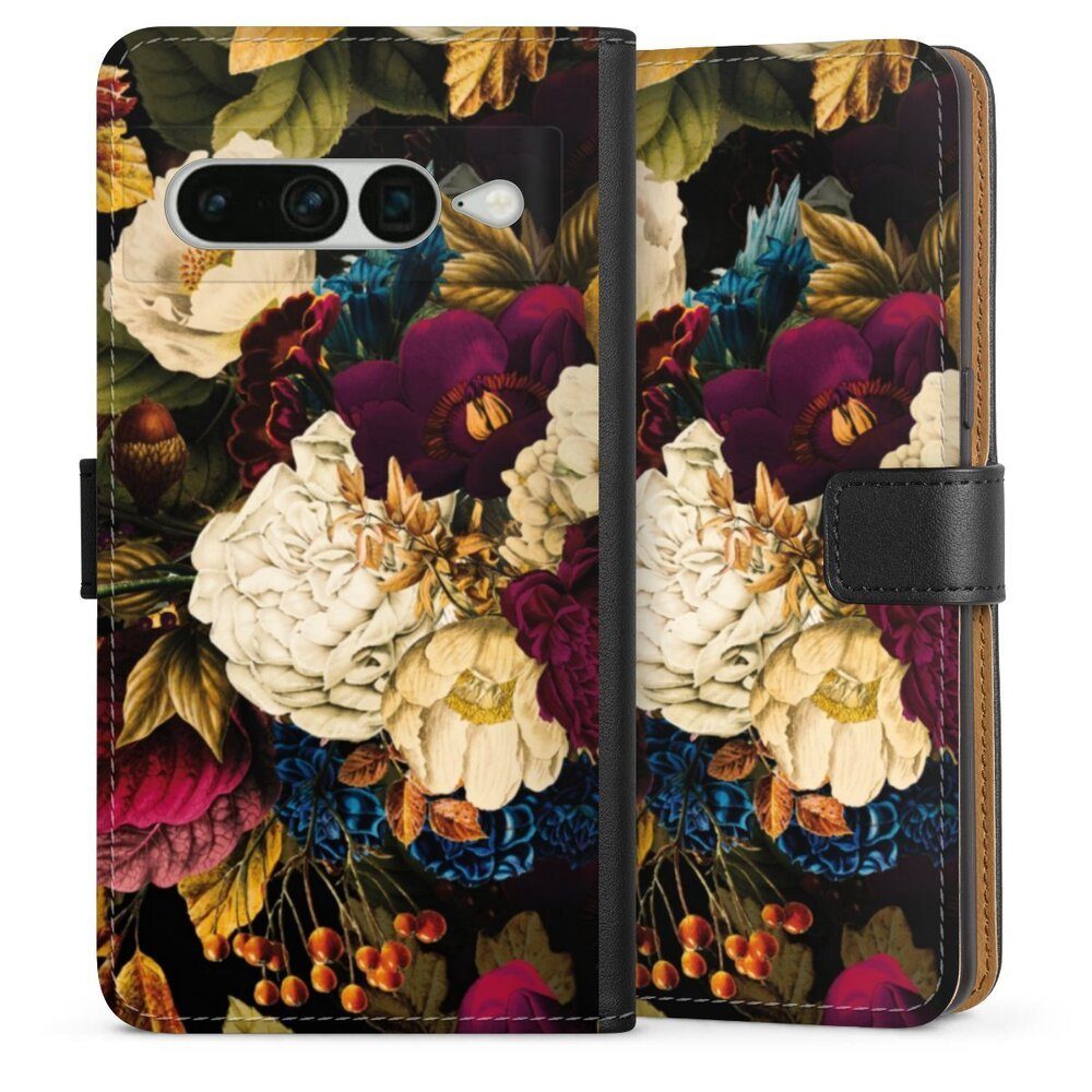 Handyhülle Vintage Blumen Muster Dark Vintage Flowers