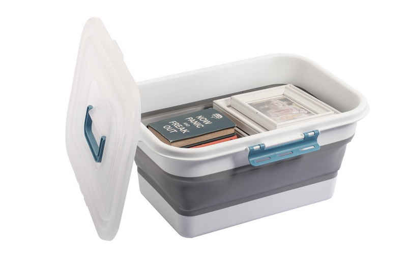 Jürgen Westerholt GmbH Faltbox »Kunststoffbox mit Deckel faltbar tragbar "Sanny"« (18 L), Größe (B x T x H): 45 x 32 x 7,5 cm/ 22 cm