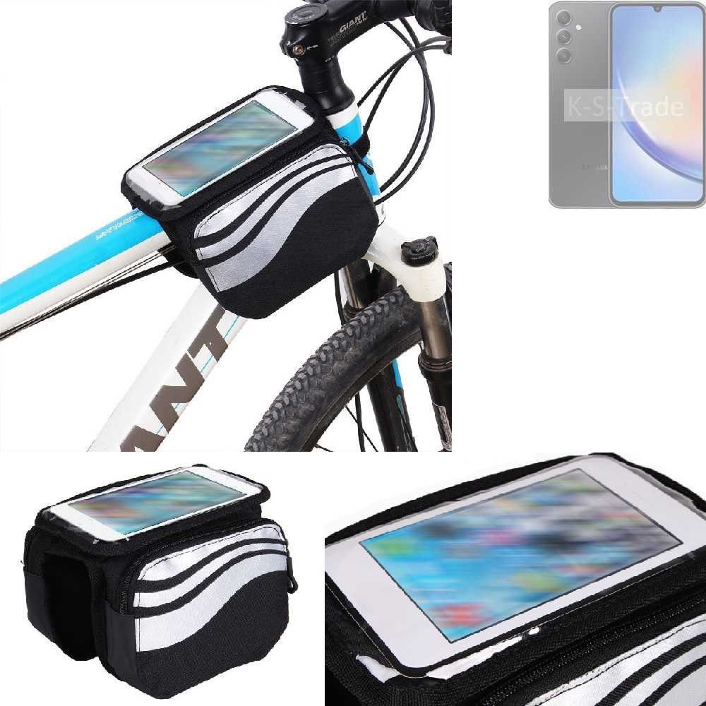 K-S-Trade Handyhülle für Samsung Galaxy A34 5G, Rahmentasche Fahrrad-Halterung Rahmenhalterung Fahrrad