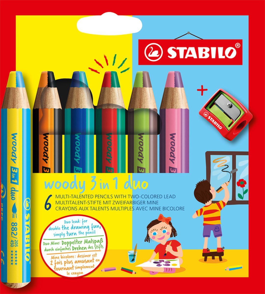 STABILO Bleistift 882 Woody 3 in 1, (5-tlg)