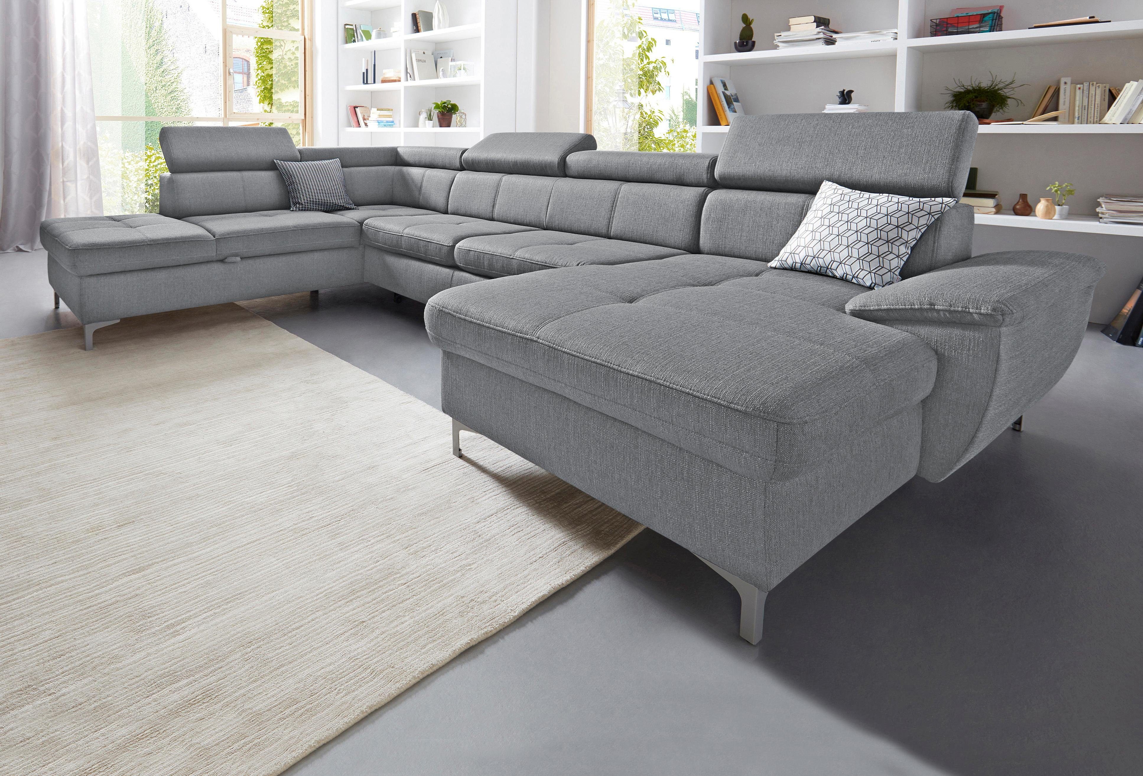 exxpo - sofa fashion Wohnlandschaft Azzano, U-Form, wahlweise mit Bettfunktion und Bettkasten