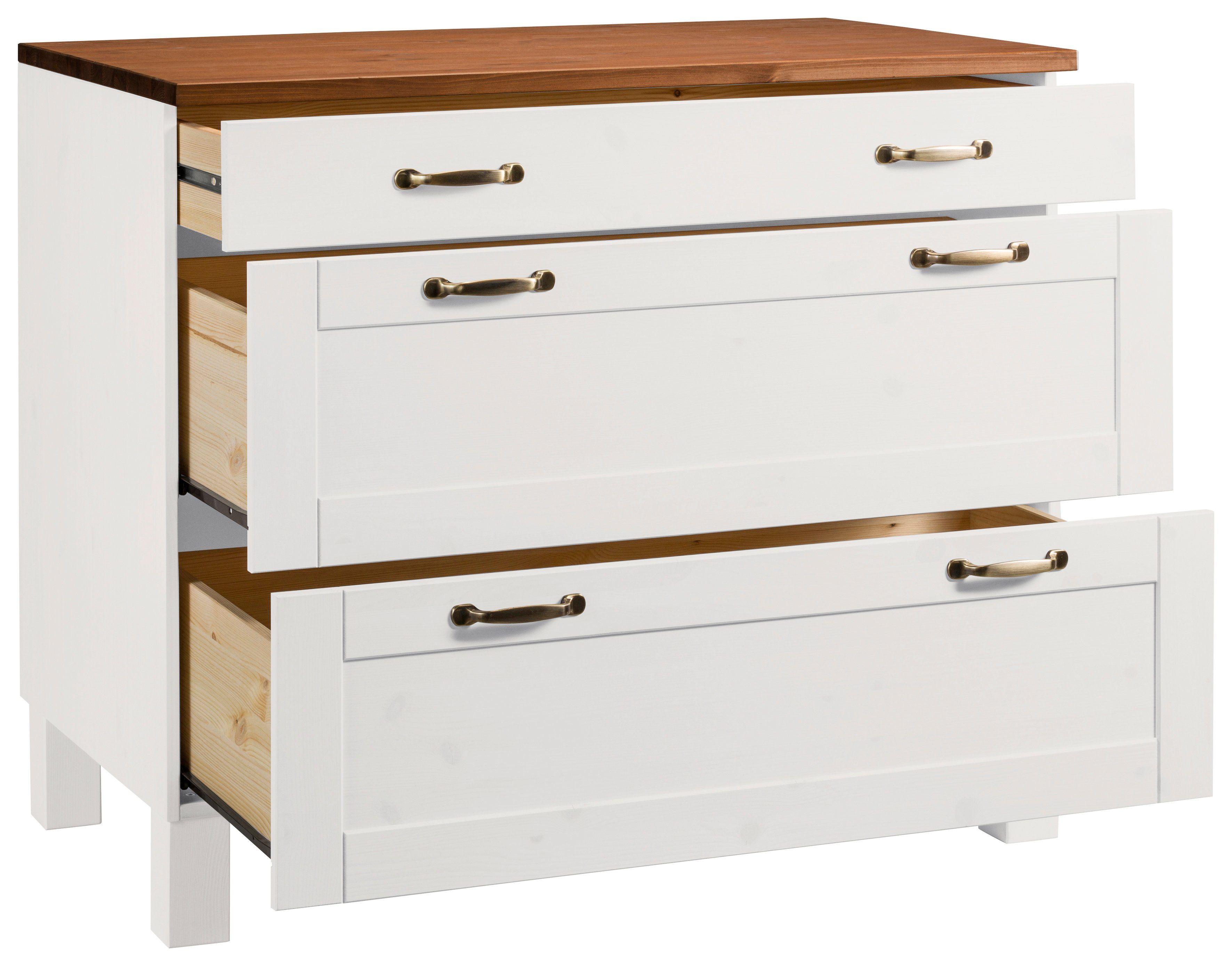 Home affaire Unterschrank Alby Breite 100 cm, 3 Schubladen