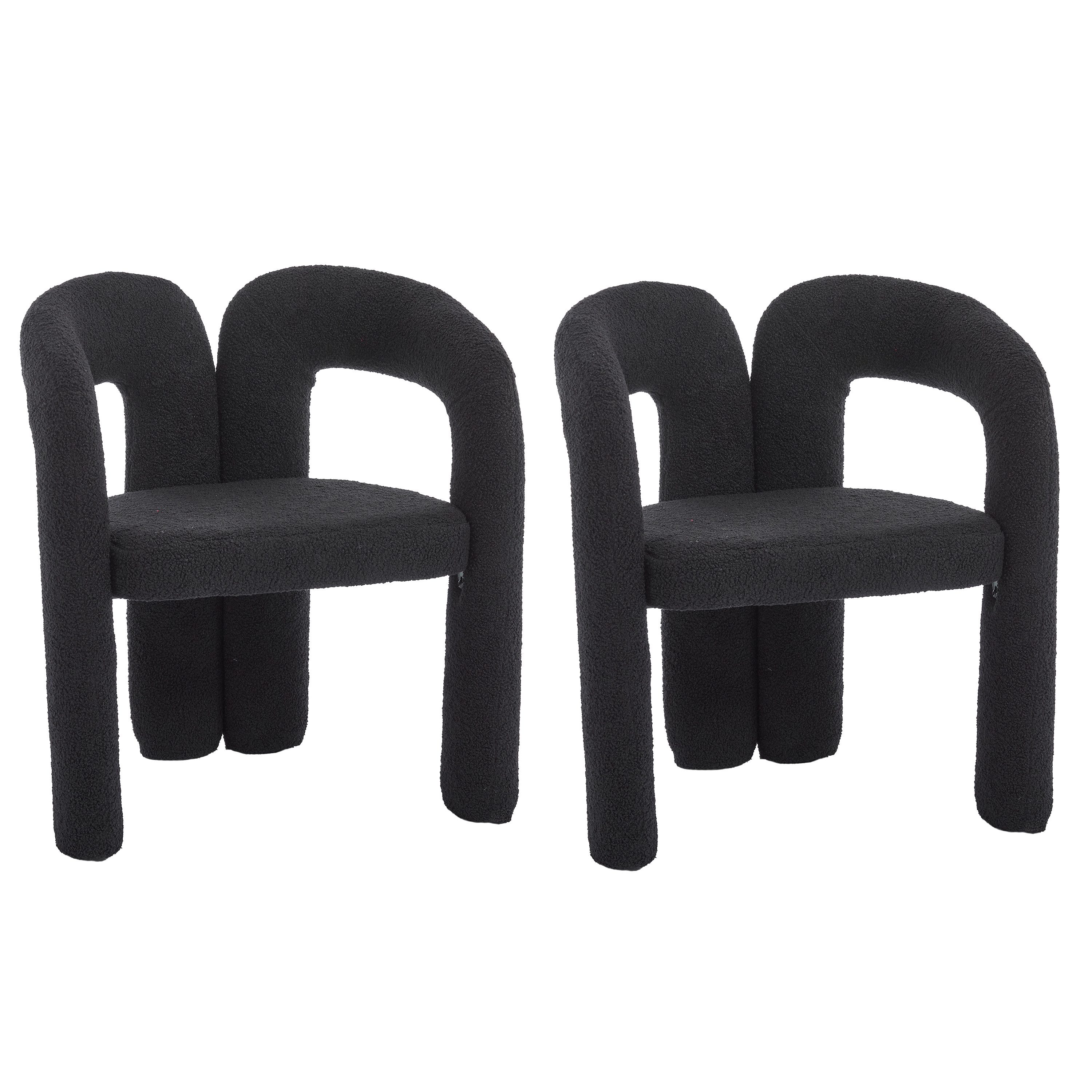 KLAM HOME Esszimmerstuhl Premium Ergonomie-Sessel mit Teddy-Flor mit Armleh günstig online kaufen