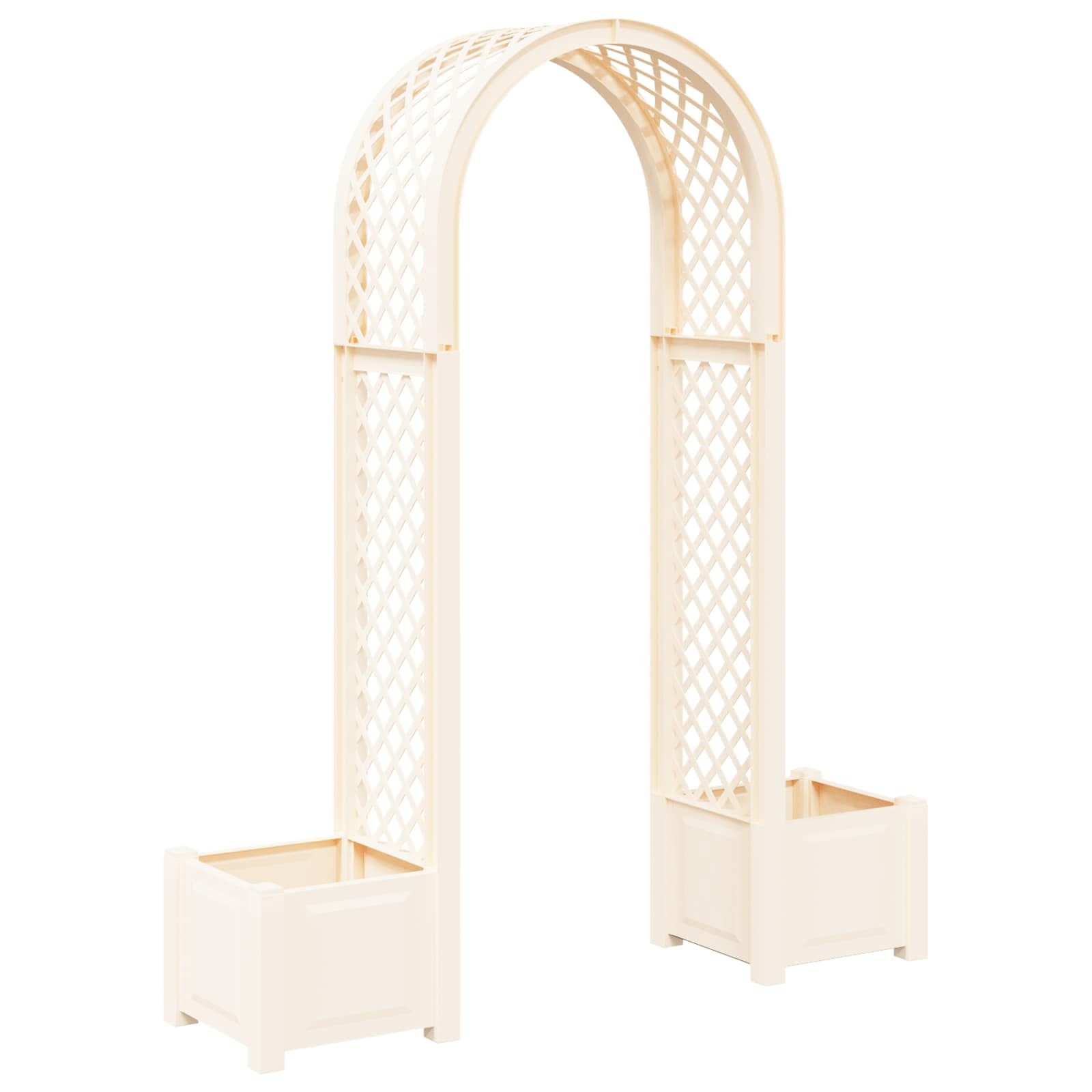 vidaXL Mülltonnenbox Rosenbogen mit Pflanzer Weiß 168,5 x 43 x 207 cm PP (1 St)