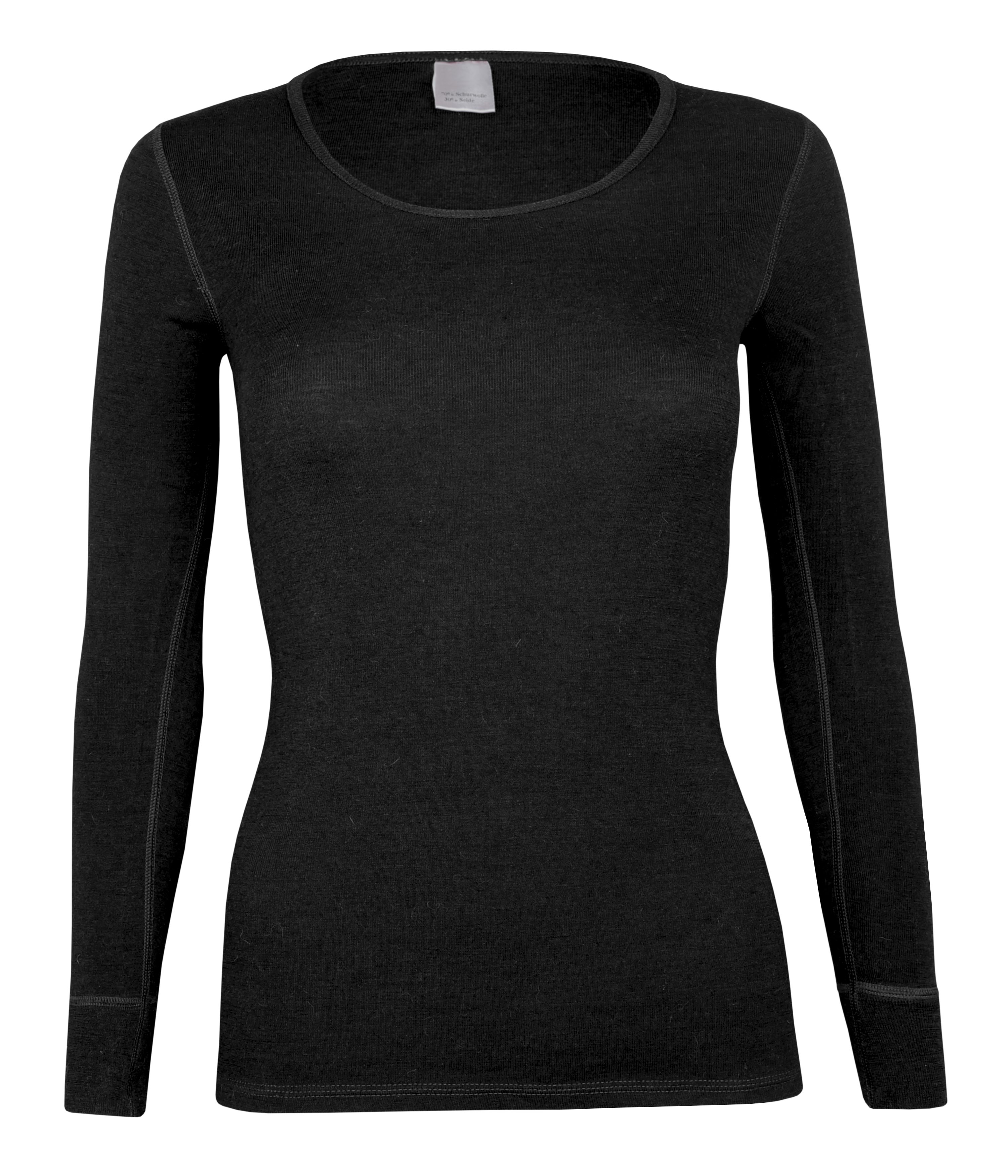 Unterhemd für Damen mit langem Arm reine Naturwäsche aus Merino&Baumwolle