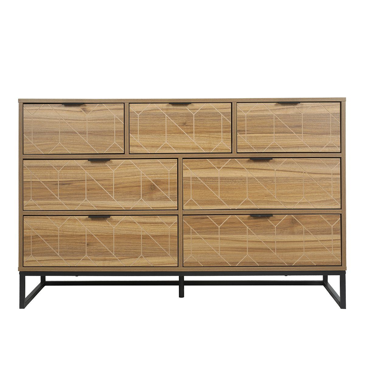 Kommode (Sideboard), Schrank mit 7 Schubladen für Schlafzimmer & Wohnräume, Breite 120cm