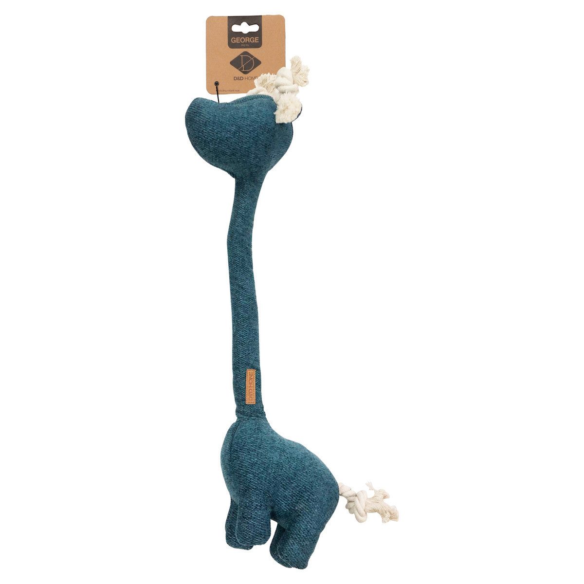 D&D Tierkuscheltier Hundespielzeug George aus Chenillestoff blau