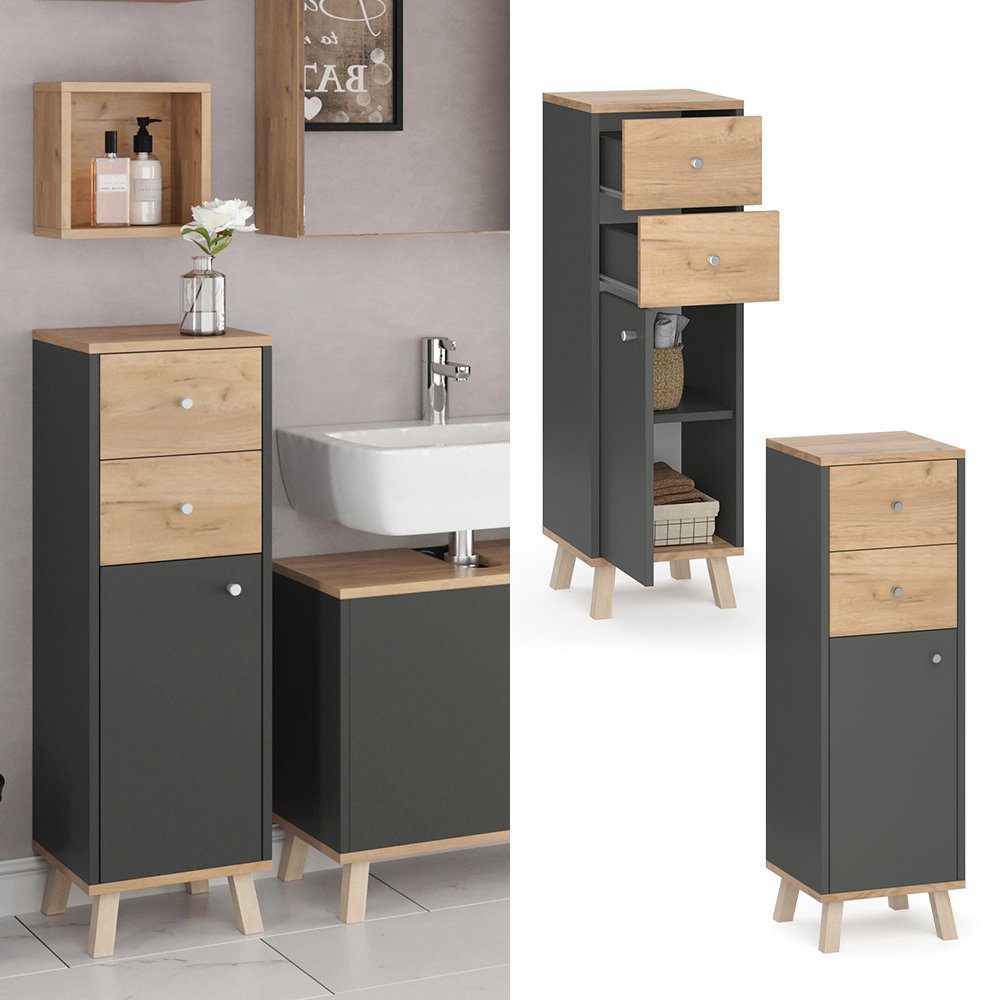 Vicco Midischrank Senyo, Anthrazit/Goldkraft Eiche, 30 günstig online kaufen