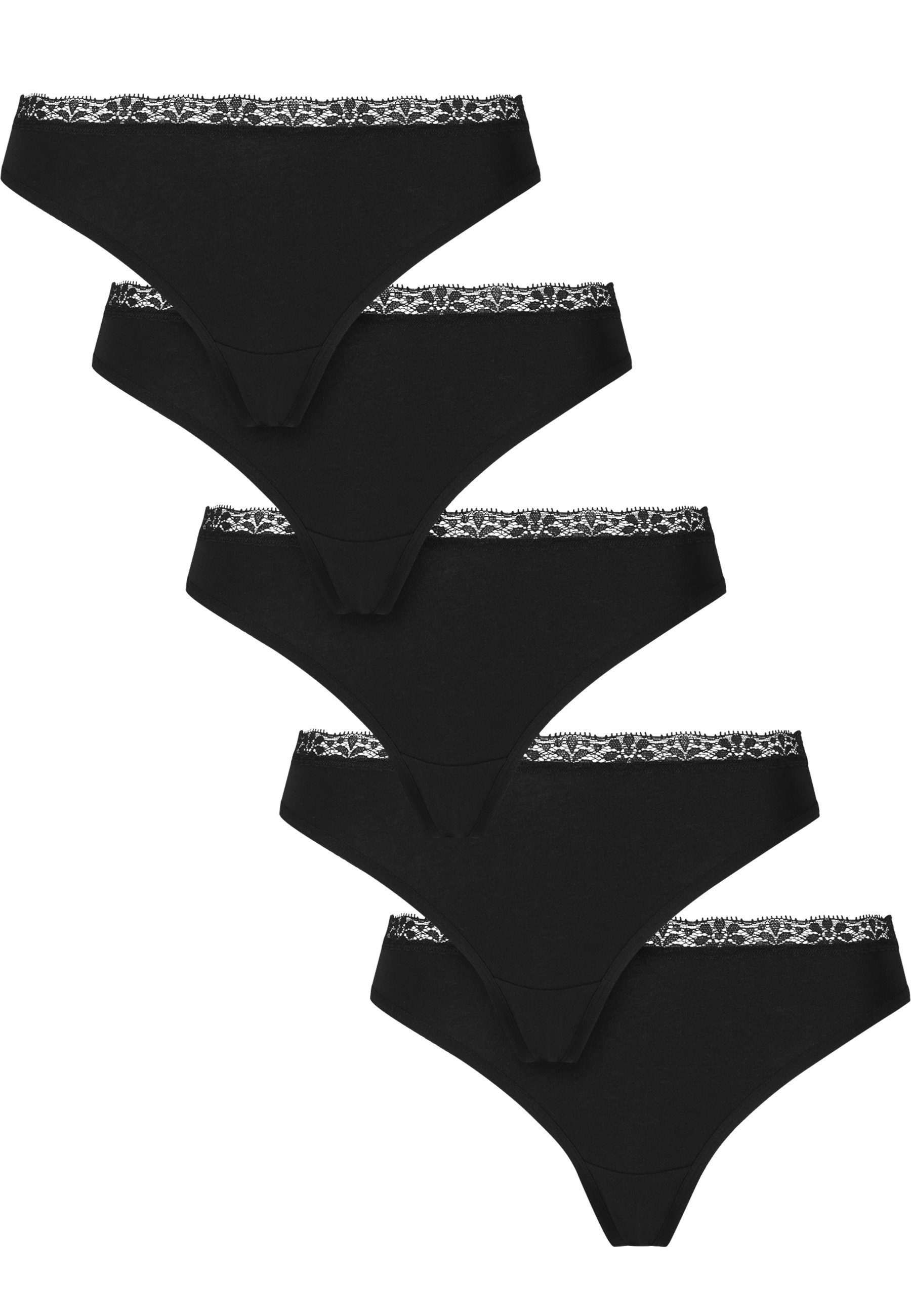 Panty Urban Classics Ladies Basic Cotton Tanga Lace 5-Pack