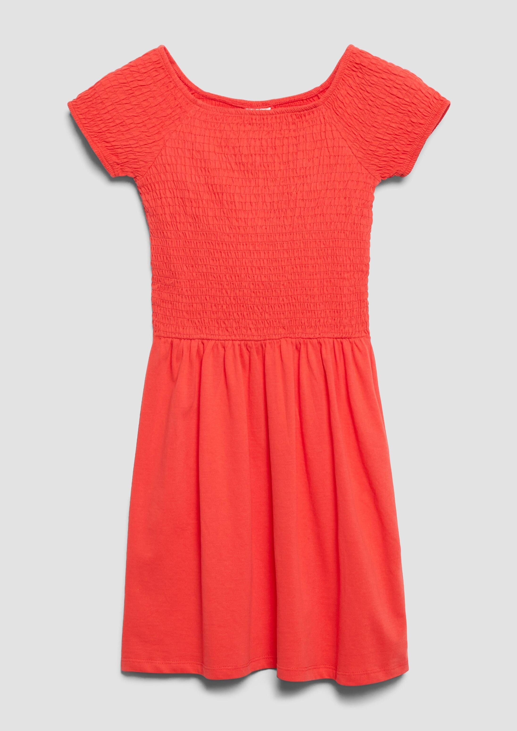 s.Oliver Minikleid Kleid Off-Shoulder-Kleid mit Smok-Detail