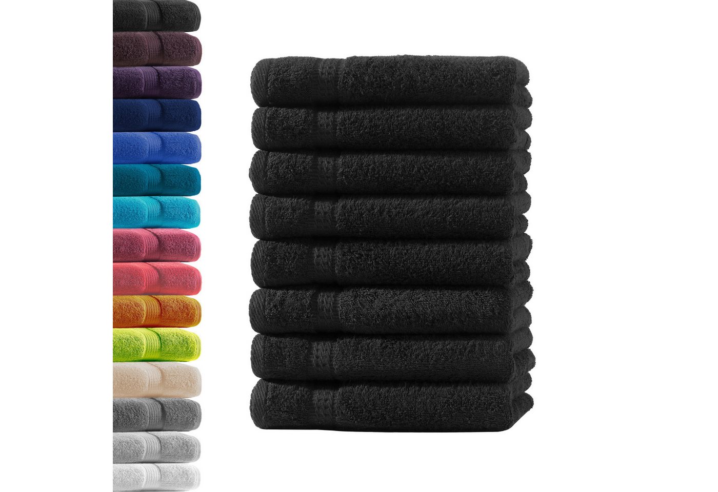 Hometex Premium Textiles Handtuch in Premium Qualität 500 g/m², Feinster Frottier-Stoff 100% Baumwolle, 8x Gästetuch, weich, saugfähig, extra schwer & flauschig