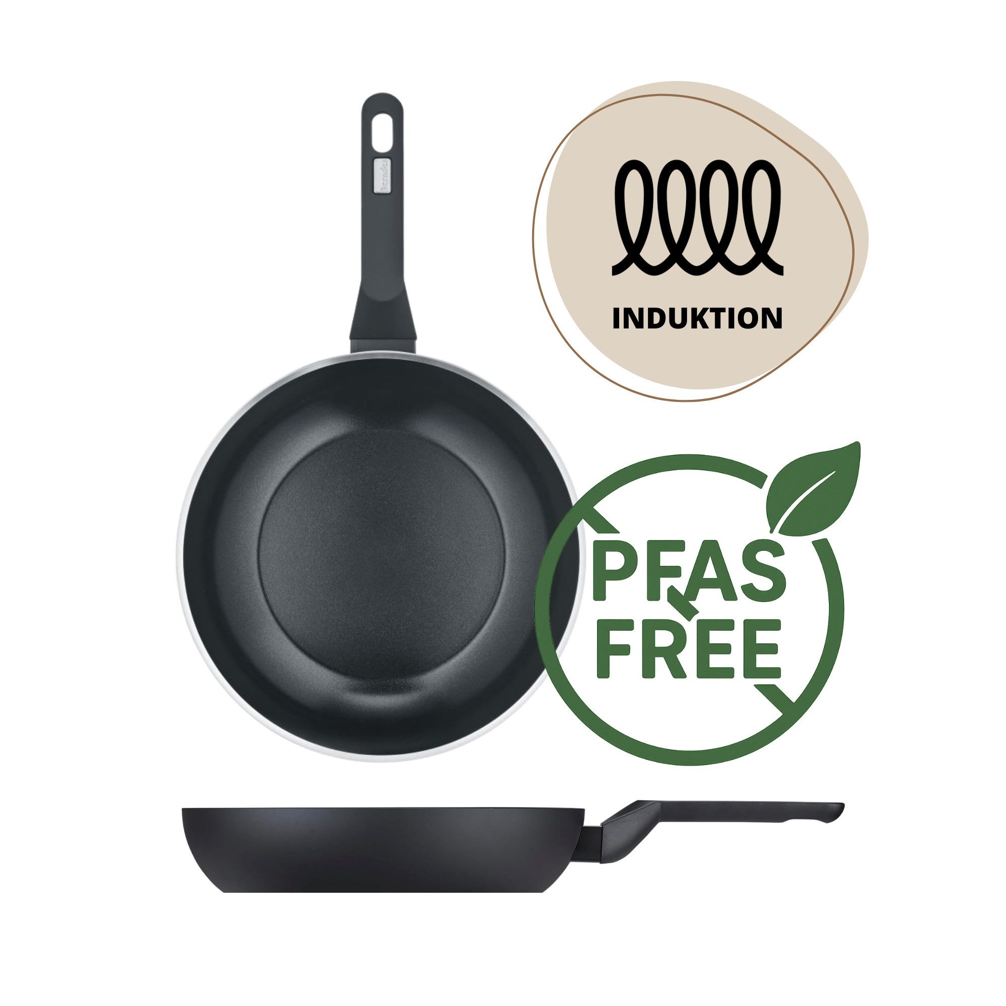 Berndes Bratpfanne Berndes Re-Generation Bratpfanne 28 cm, PFAS-frei, Induktionsgeeignet, PFAS-frei, Alle Herdarten