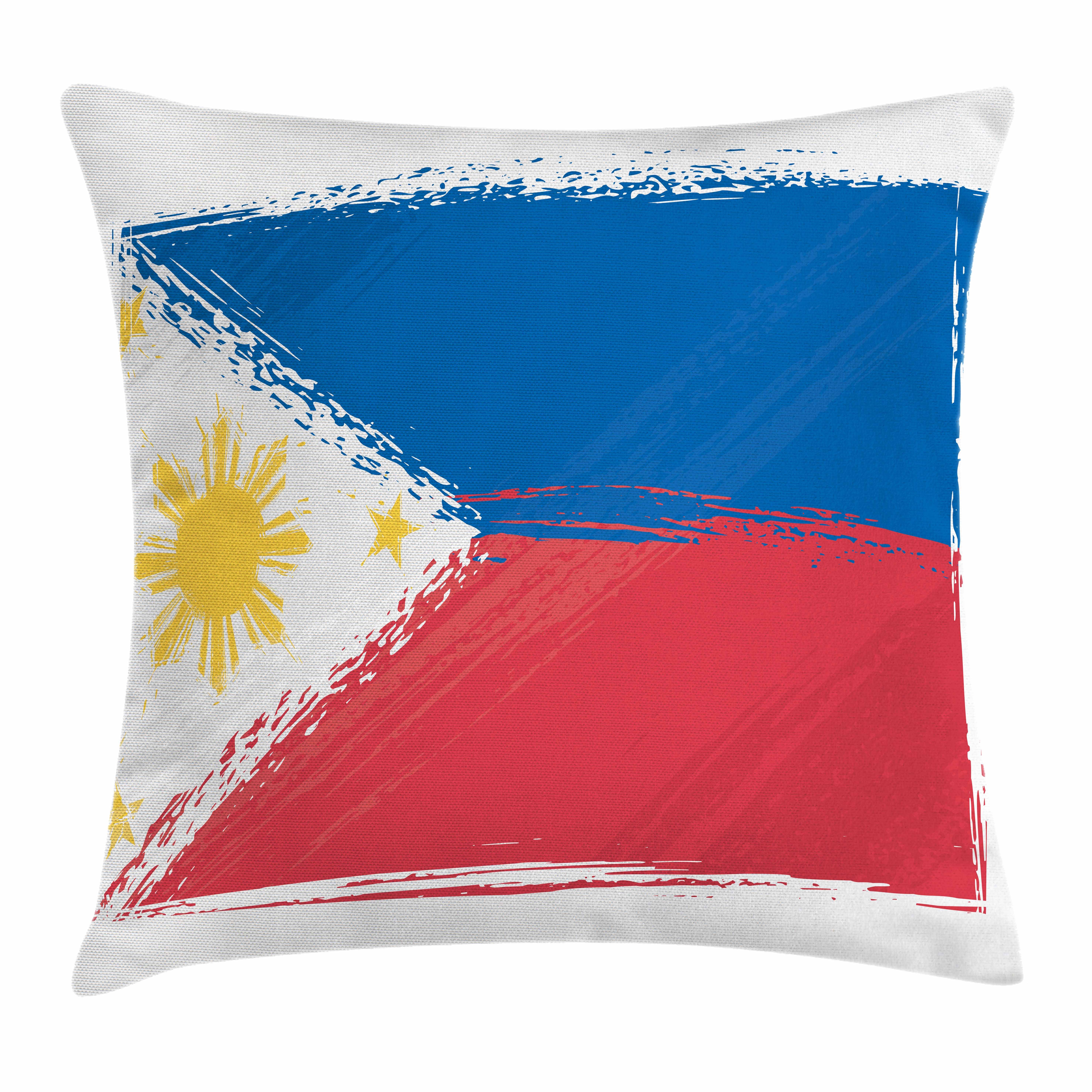 Kissenbezüge mit mit Abakuhaus Farbfesten Farben Stück), Kissenhülle Druck, Klaren Reißverschluss Nationalflagge Beidseitiger Filipino Waschbar (1