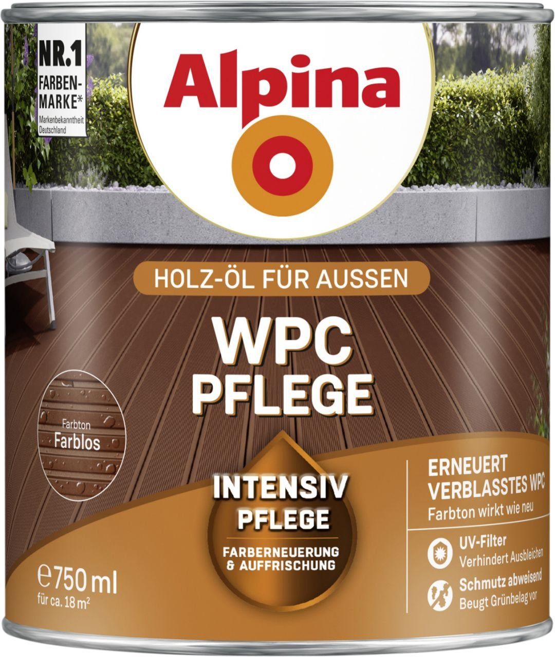 Hartholzöl L Alpina farblos 0,75 WPC-Pflege Alpina