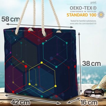 VOID Strandtasche (1-tlg), Hexagon Weltall Beach Bag Technik Modern Grafik Weltraum All Daten Internet