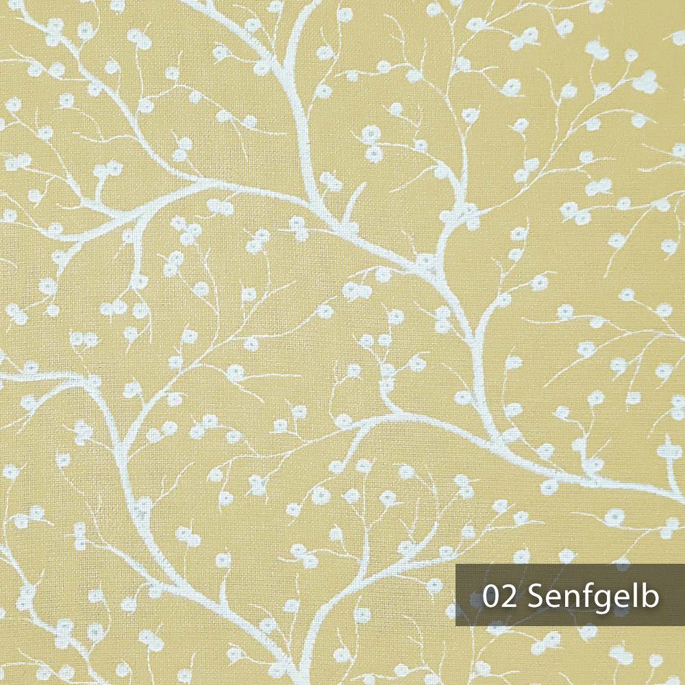 novely® Stoff HANAU TWIG - Möbelstoff mit Blumen-Print, Robust, Pflegeleicht, Waschbar, Meterware, 1lfm