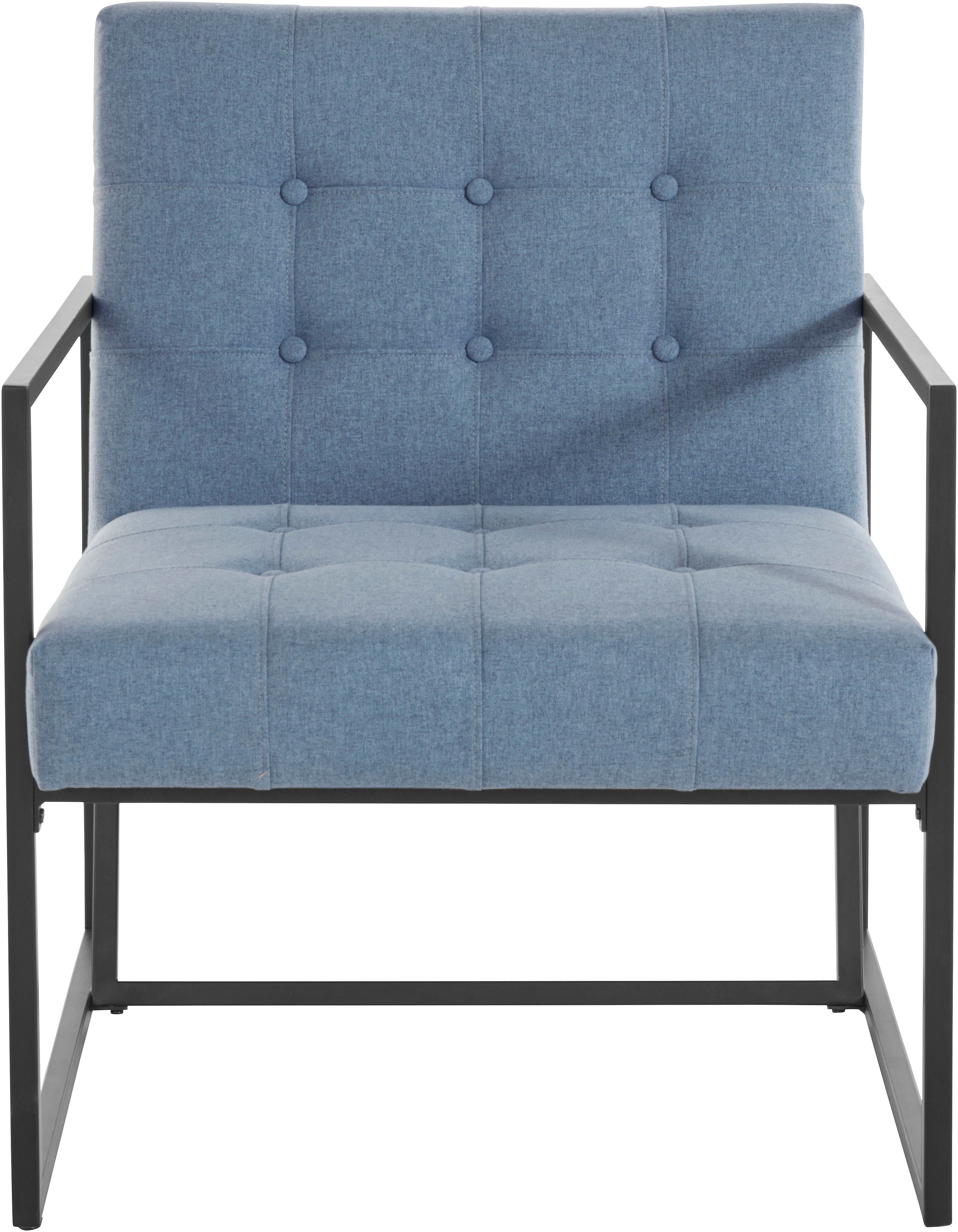Guido Maria Kretschmer Home&Living Sessel »Silwai«, mit schönem Metallgestell und Samtpolsterung, Sitzhöhe 44 cm-kaufen