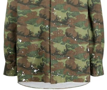 PALM ANGELS Langarmhemd PALM ANGELS Camo Loose Shirt Paint-splatter Festival Jacke Military Ar