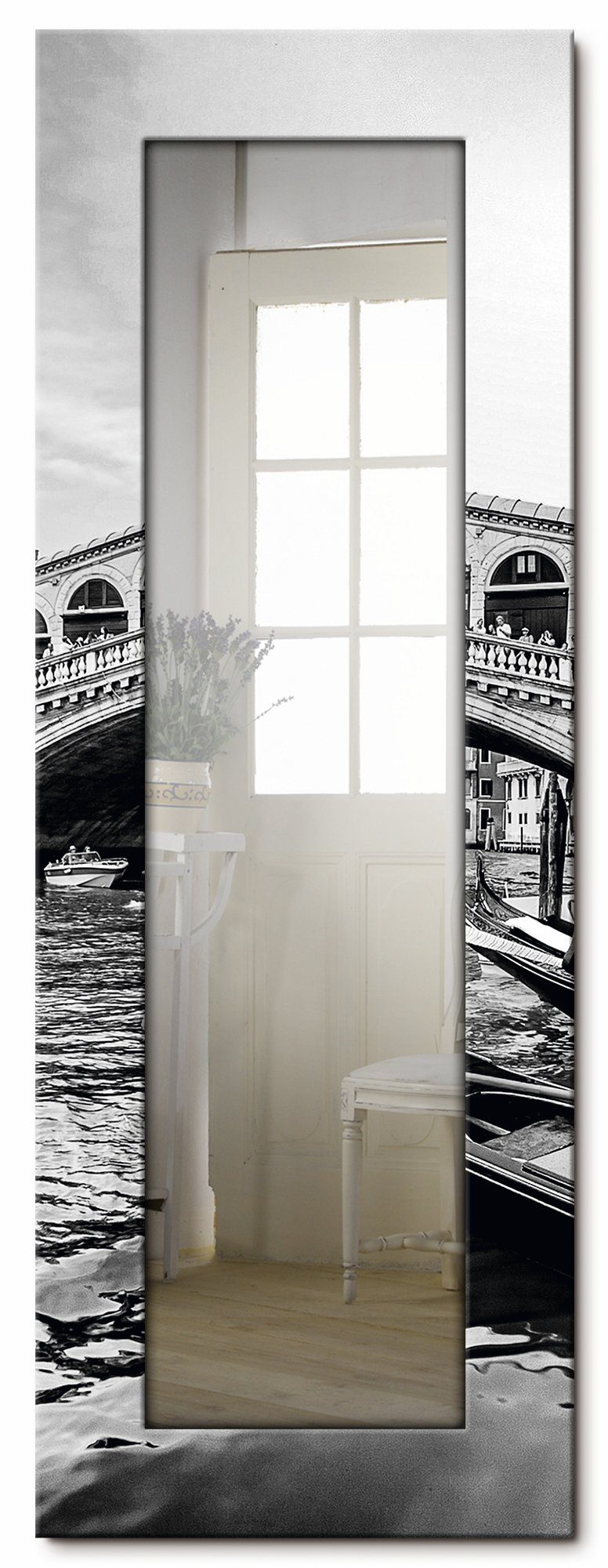 Artland mit Dekospiegel Rialtobrücke Grande Landhaus gerahmter Venedig, Ganzkörperspiegel, Wandspiegel, Motivrahmen, Canal