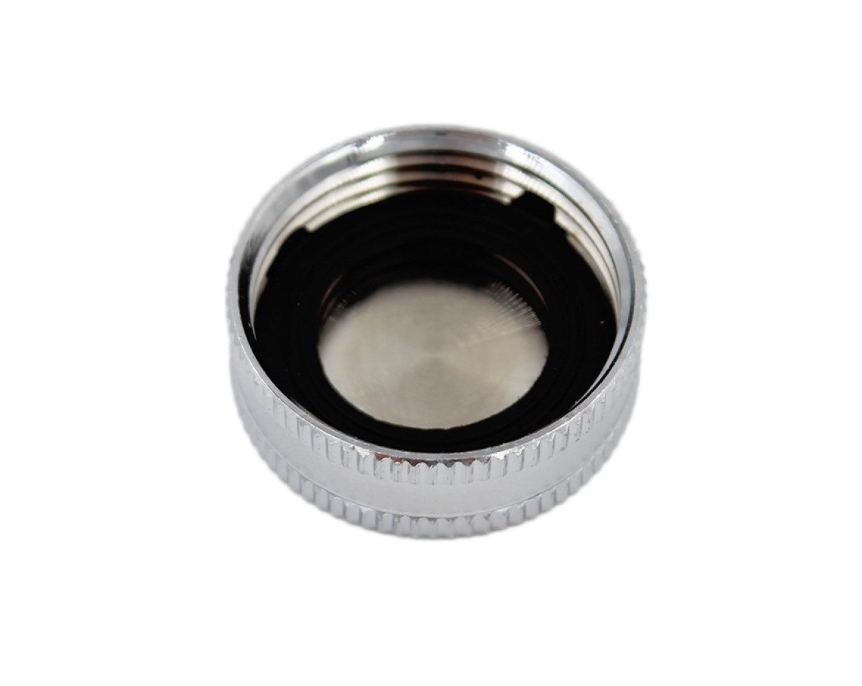 SpiceFlow Anschlussstück SpiceFlow Endkappe gerändelt 1" IG Chrom/Messing, Endkappe gerändelt 1" IG Chrom/Messing