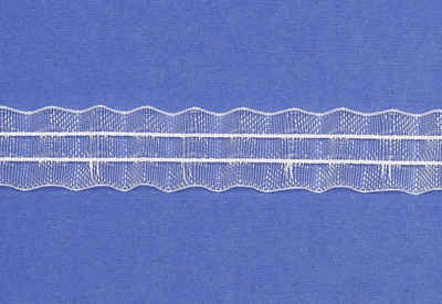 Raffrollo Falt - und Raffrollobänder - variabel mit Zugschnur, Zubehör / Farbe: transparent/Breite: 22 mm - L149, rewagi, Verkauseinheit: 5 Meter