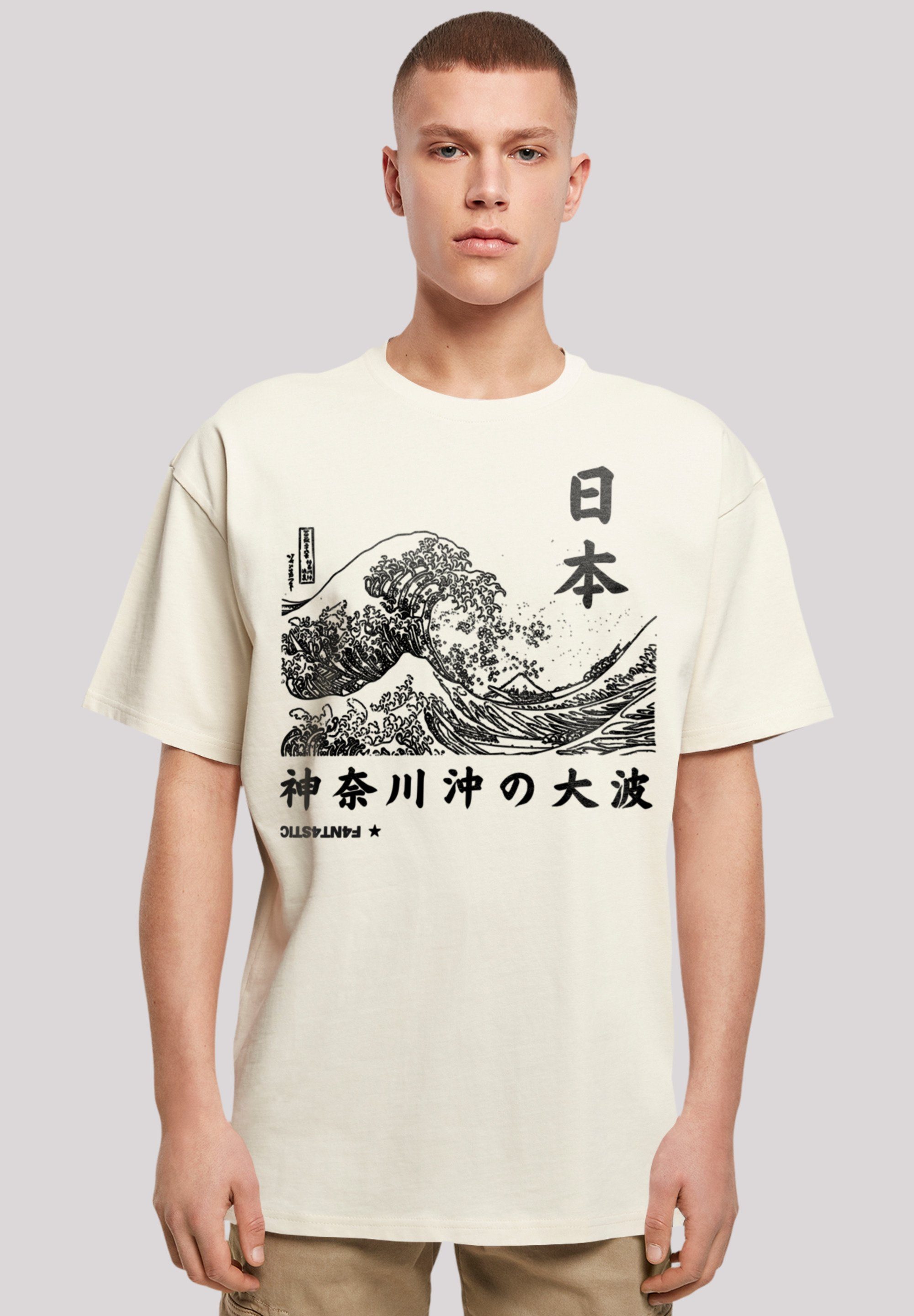 F4NT4STIC T-Shirt Kanagawa Welle Japan Print sand | T-Shirts
