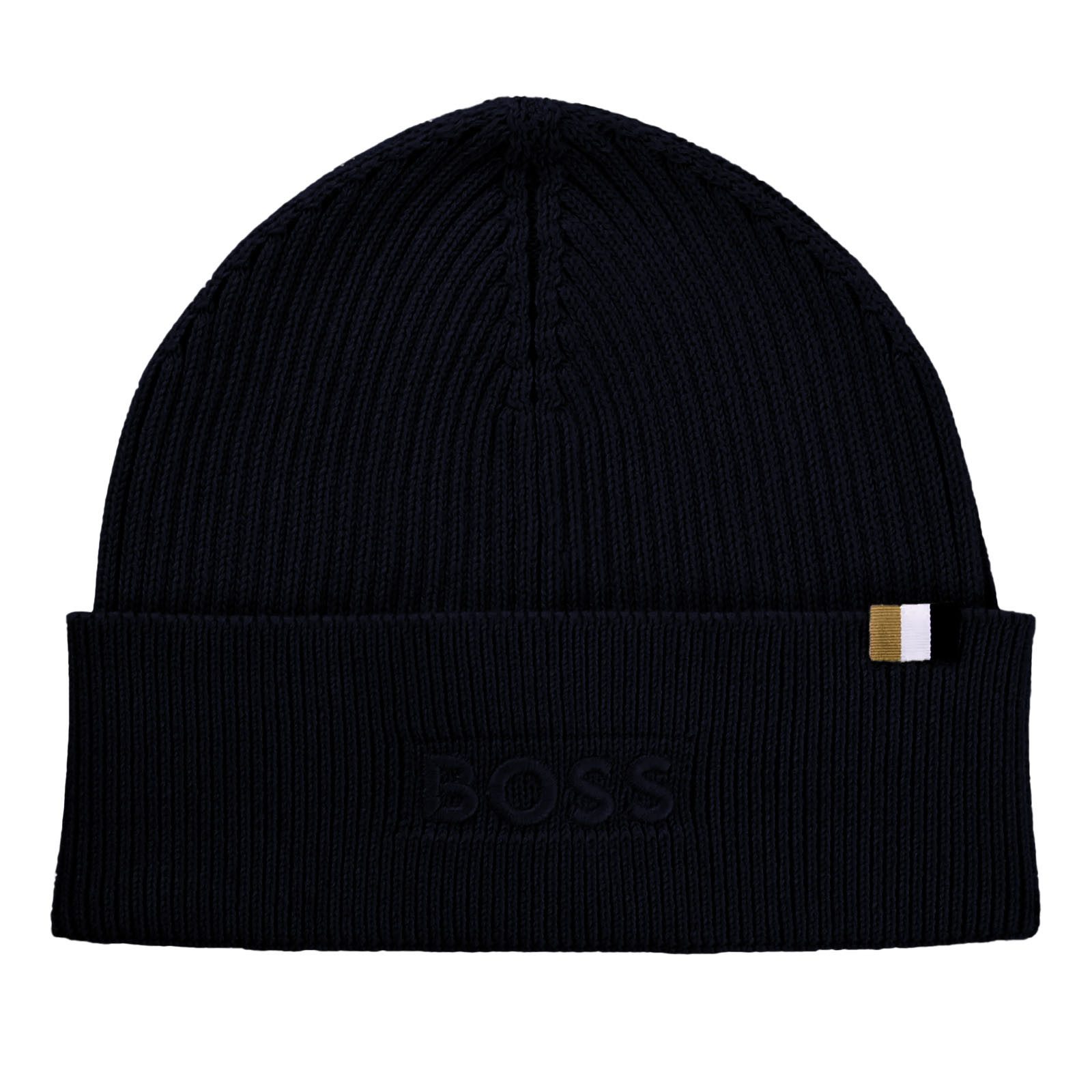 BOSS Strickmütze Beanie Magico mit aufgesticktem Markenlogo