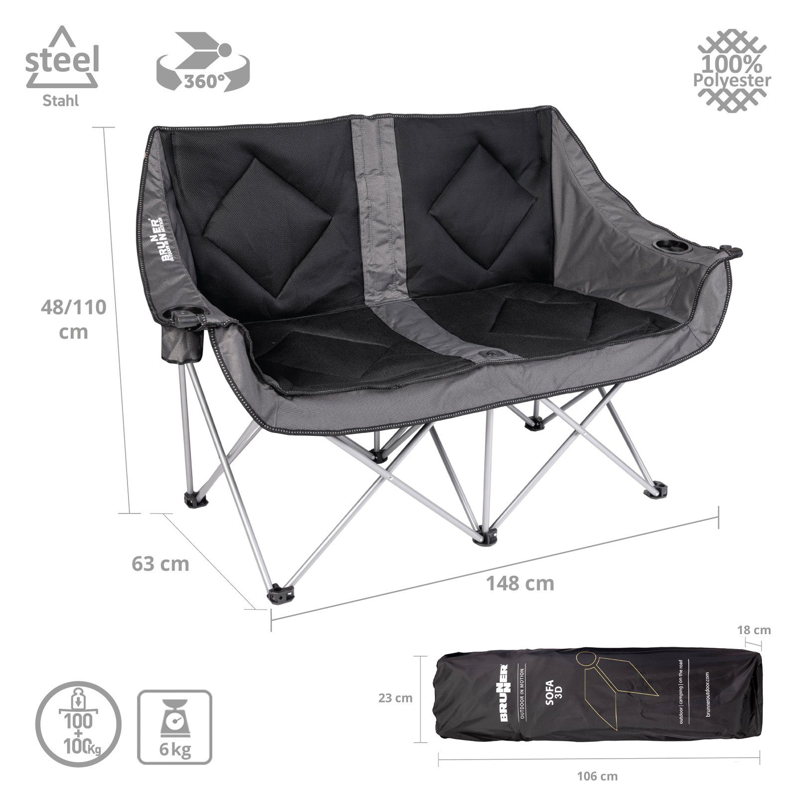 BRUNNER Campingstuhl Camping Sofa Action 3D günstig online kaufen