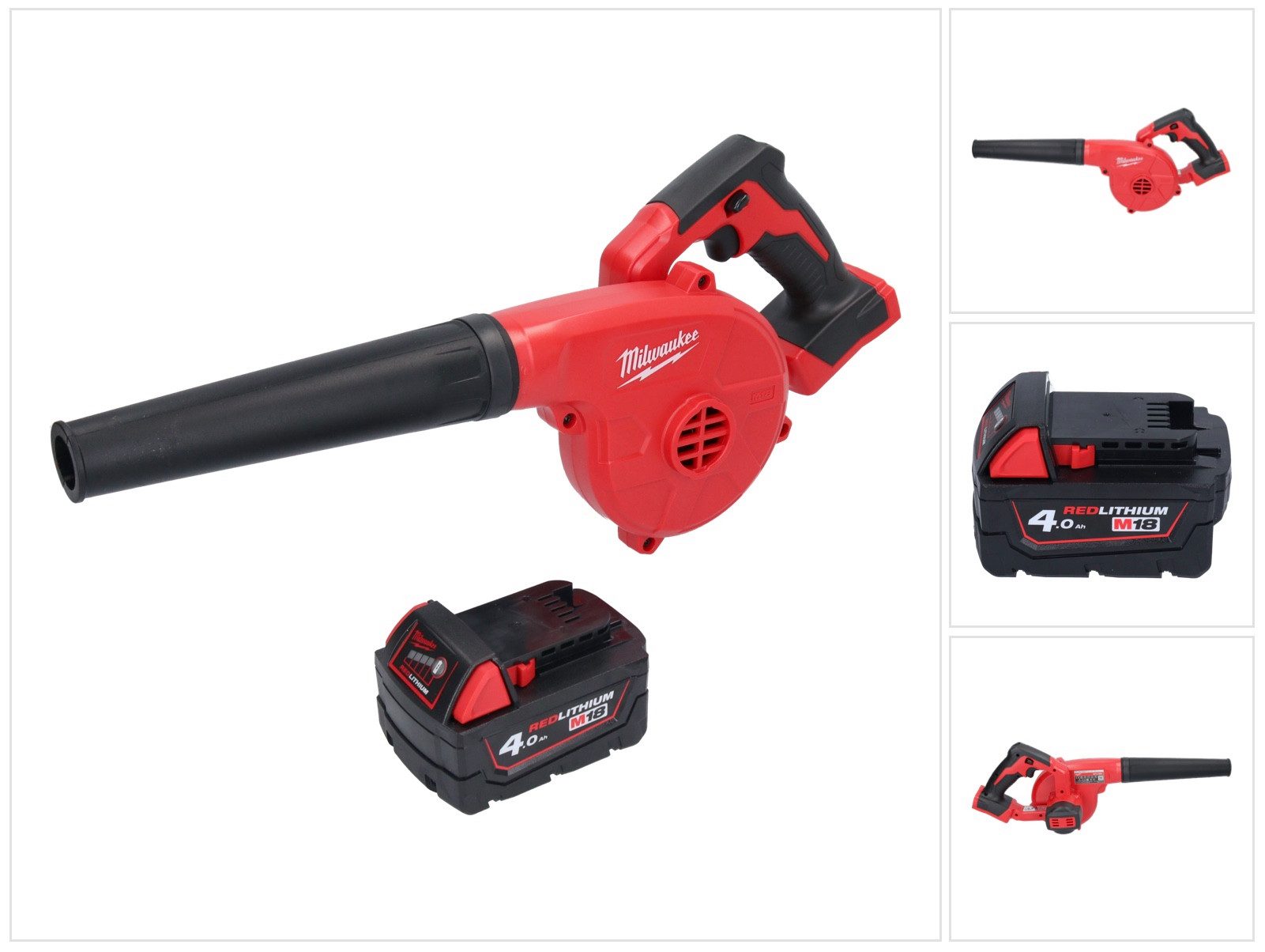 Milwaukee Akku-Laubbläser M18 BBL-401 Akku Gebläse 18 V + 1x Akku 4,0 Ah - ohne Ladegerät
