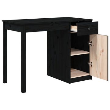 vidaXL Schreibtisch Schreibtisch Schwarz 100x50x75 cm Massivholz Kiefer