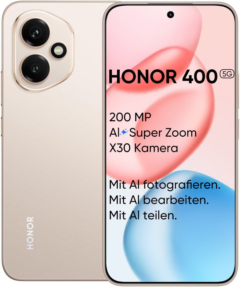 Honor HONOR 400 5G Handy, 256GB/12GB RAM, Dual SIM, NFC, Snapdragon 7 Gen 3 Smartphone (16,64 cm/6.55 Zoll, 256 GB Speicherplatz, 200 MP Kamera)
