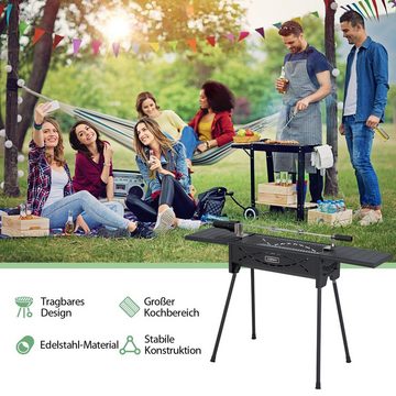 COSTWAY Holzkohlegrill Campinggrill, mit abnehmbaren Beine