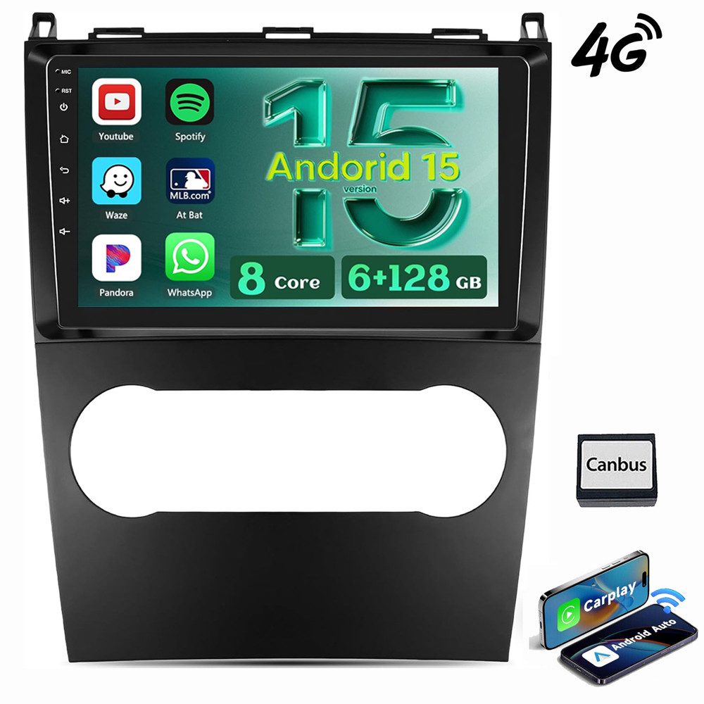 ESSGOO Für Mercedes BENZ Classe A/B W169 W245 2008 2009 2010 2011 Autoradio (Digitalradio (DAB), RDS, FM, AM, 8-Kern Carplay Android Auto GPS Navi WIFI BT USB)