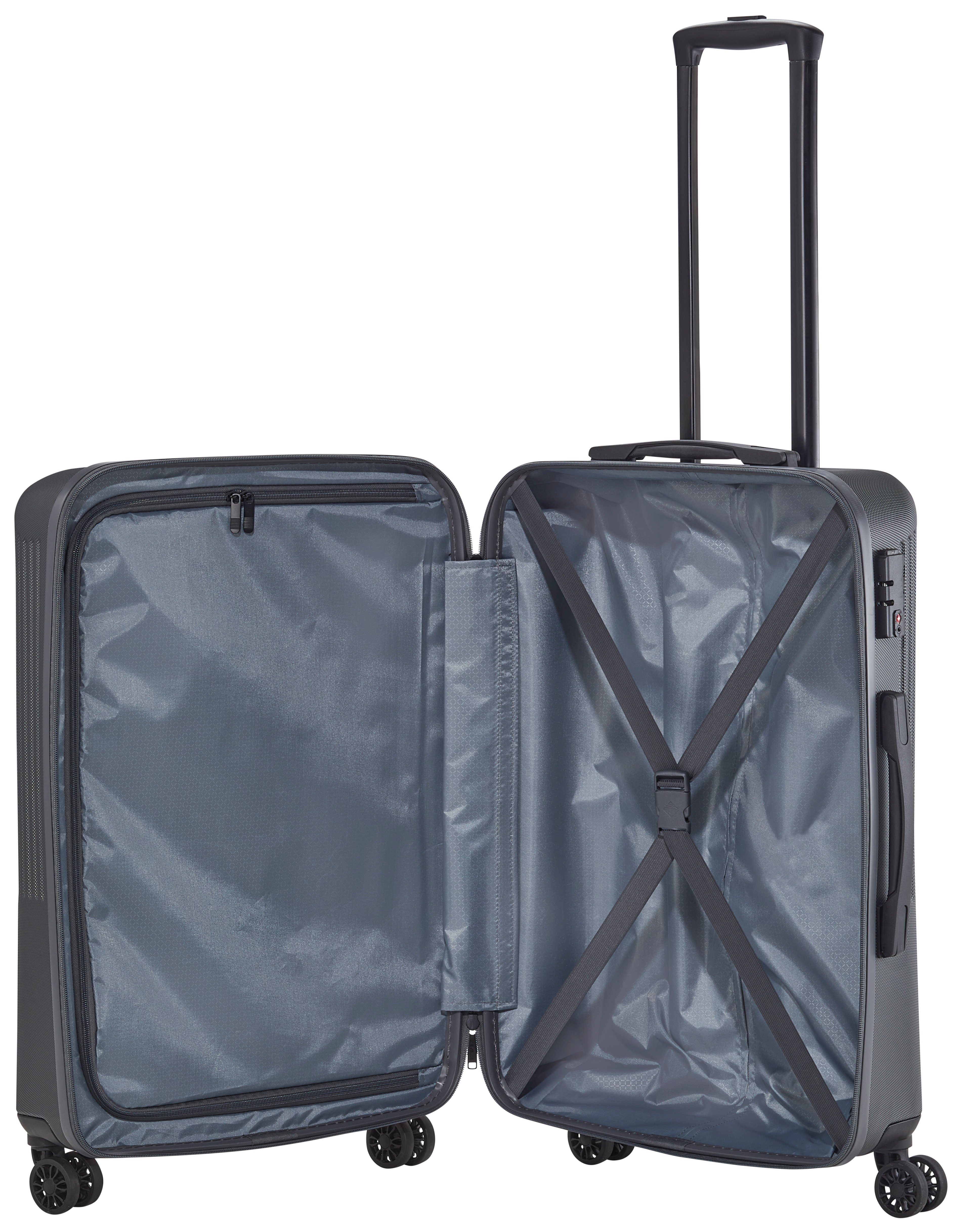 M, 4 4w in Look anthrazit travelite dezentem Trolley BALI Rollen, Hartschalen-Trolley