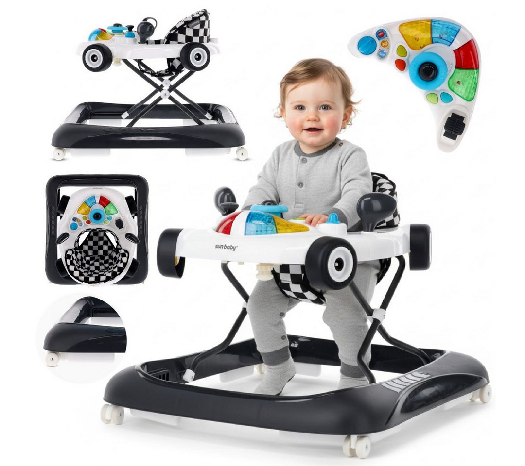 Sun Baby Lauflernhilfe SUN BABY Lauflernwagen Rennwagen 6-12 M. bis 12 kg - Schwarz-Weiß