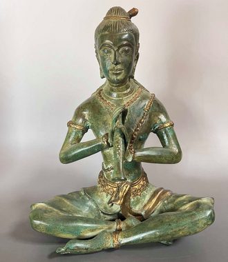 Asien LifeStyle Buddhafigur Thailändischer Prinz Bronze Figur alt, Phra Aphai Mani