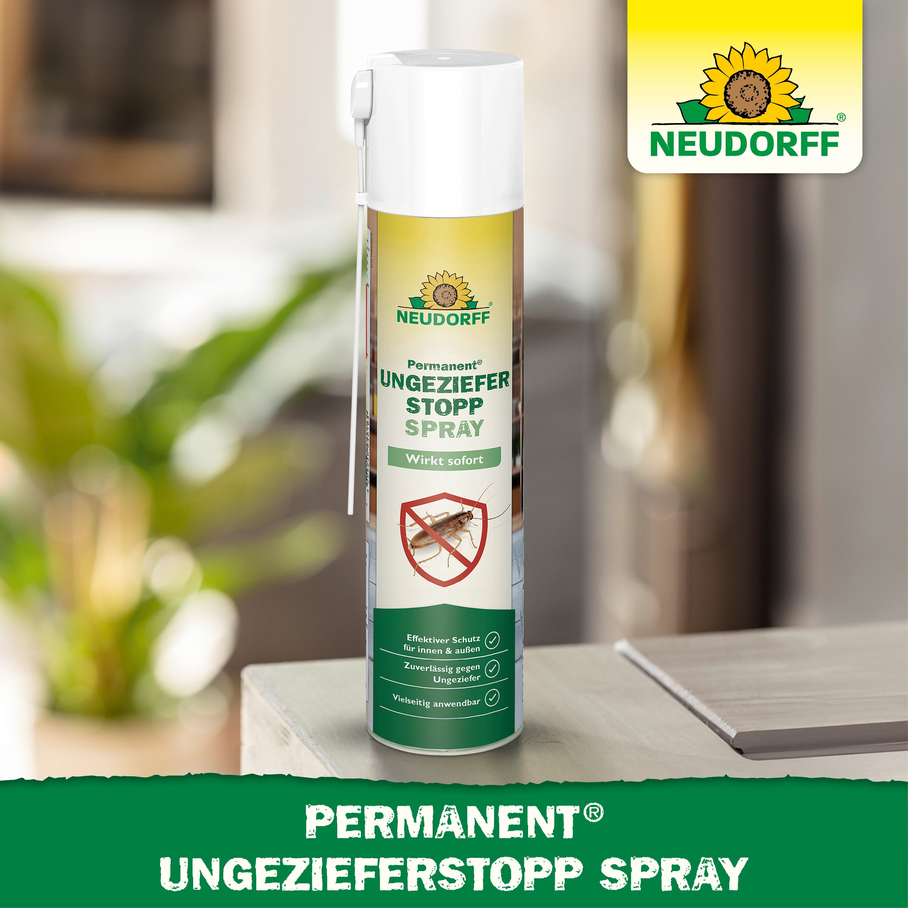 Neudorff Insektenspray Permanent UngezieferStopp Spray, 300 ml, Anwendungsfertiges Ungezieferspray mit Sprühröhrchen, Mit Pyrethrum & Geraniol gegen kriechende  – Bild 5 von 5