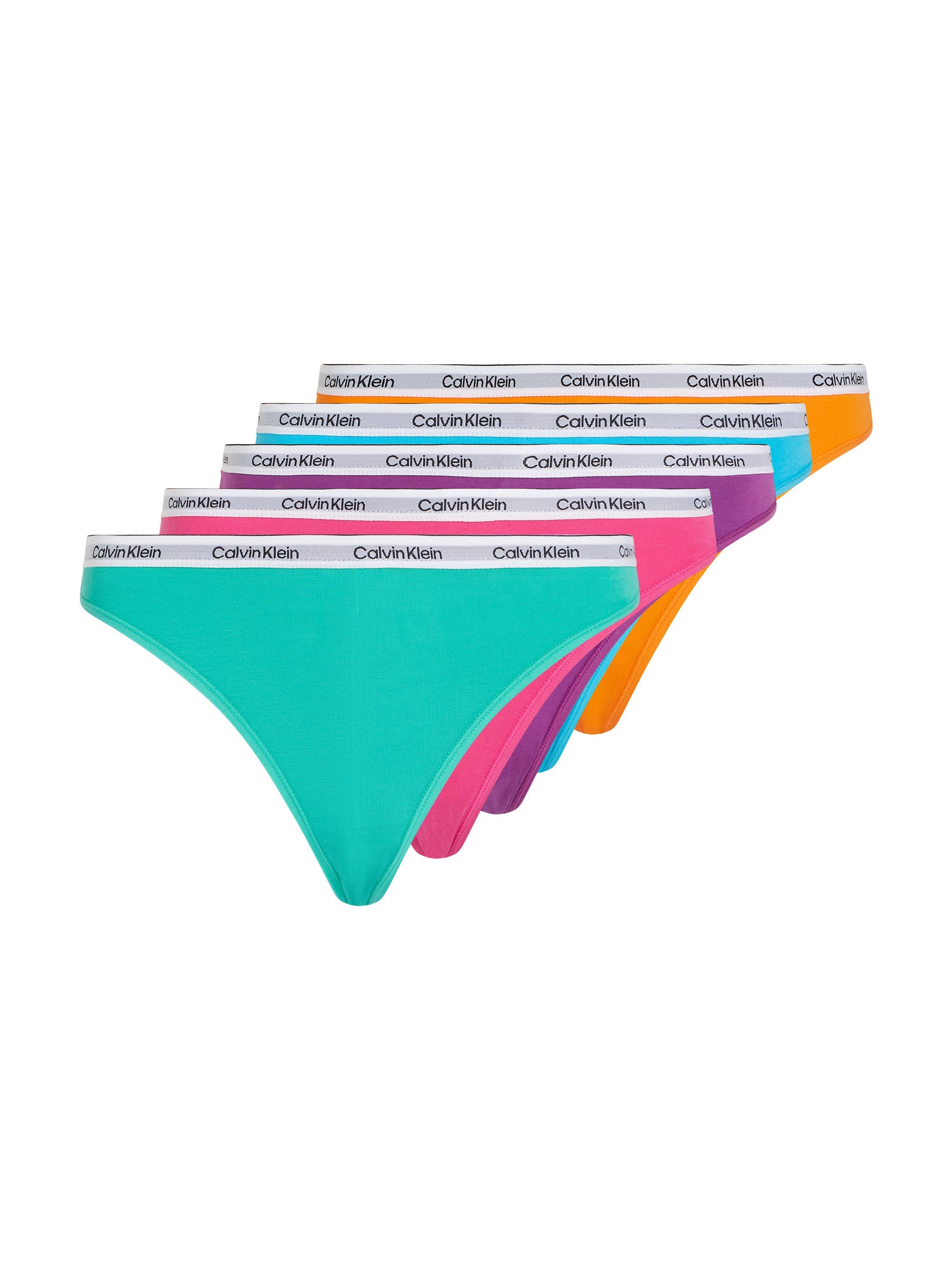 Calvin Klein Underwear Bikinislip 5 PACK BIKINI (LOW-RISE) (Packung, 5-St., 5er-Pack) mit Logobund