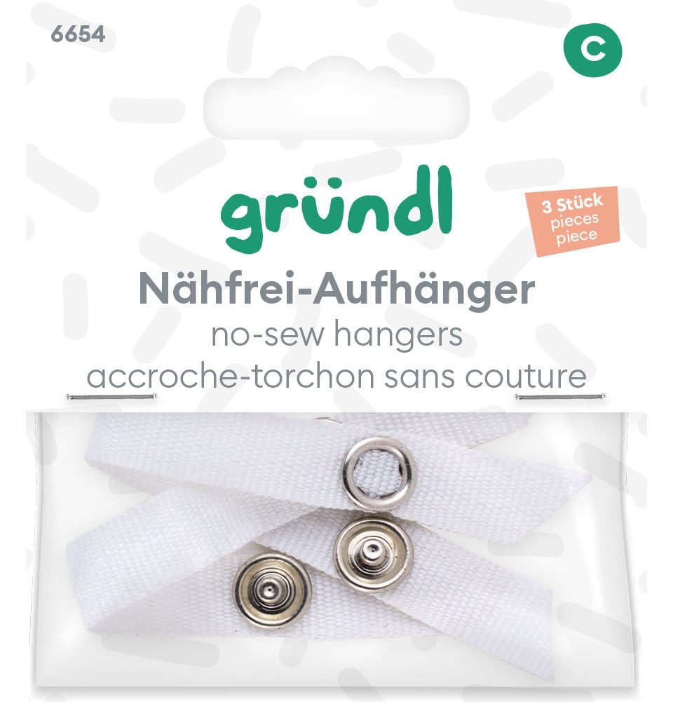 Gründl Bastelnaturmaterial Gründl Nähfrei-Aufhänger weiß 3 Stück