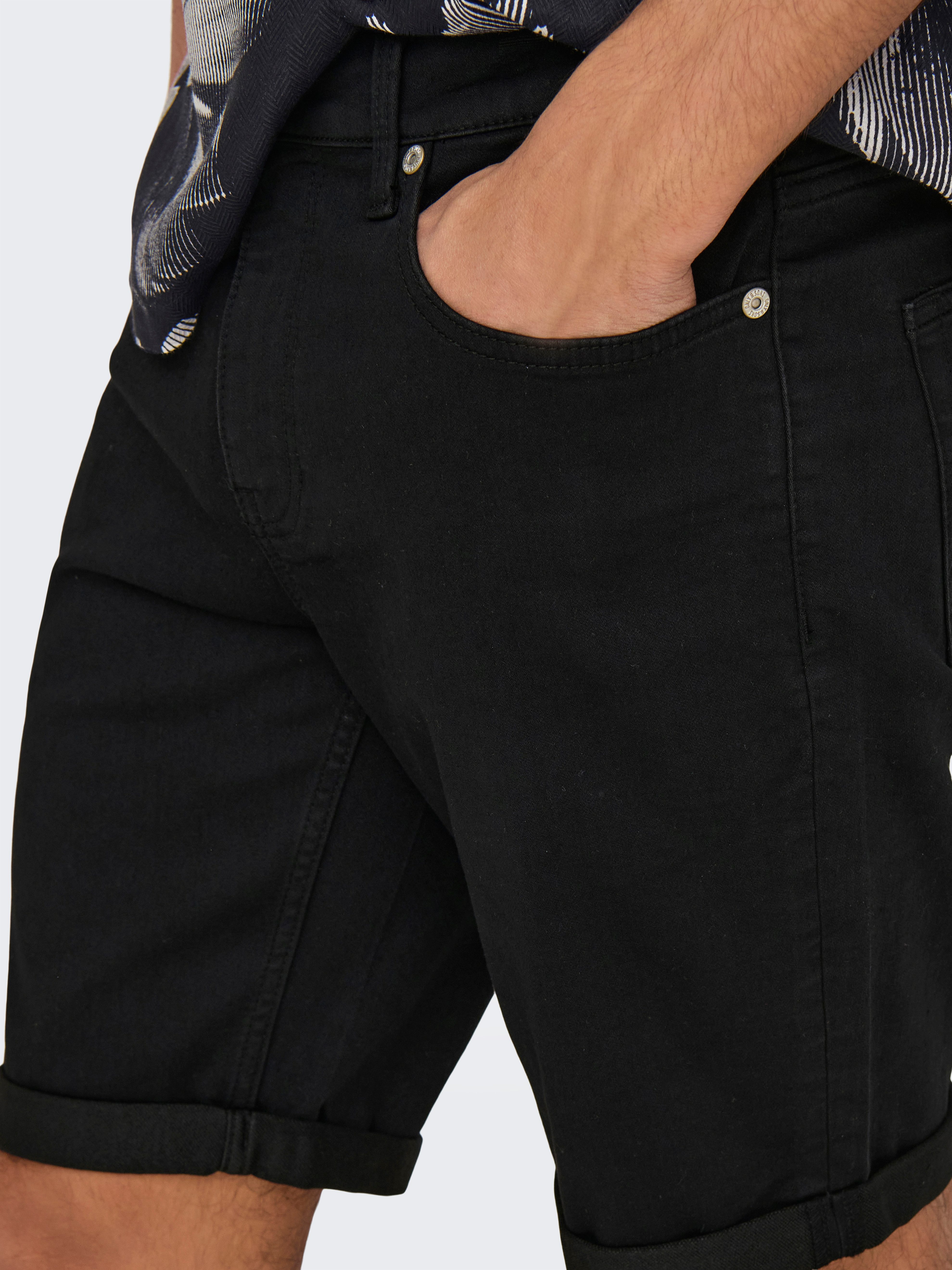 ONLY & SONS Jeansshorts ONSPLY JOG BLK 0280 PIM DNM SHORTS NOOS Baumwollmischung, regular fit