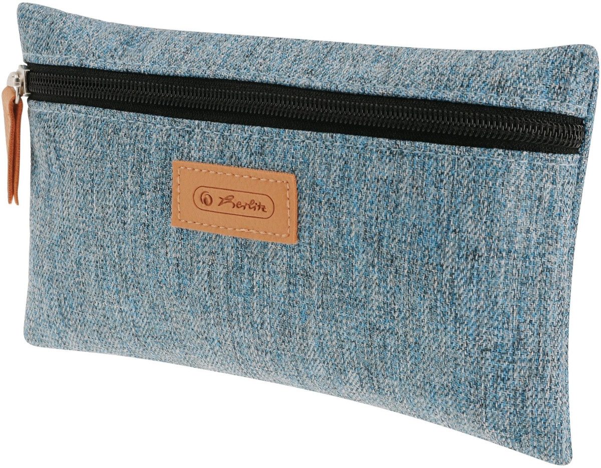 Herlitz Federtasche Faulenzer flach Greenline RPET blau Polyester BxHxT 210x123x15mm