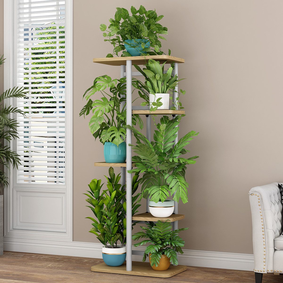 GarveeMore Blumenständer Neu Pflanzenständer Metall Blumenregal günstig online kaufen