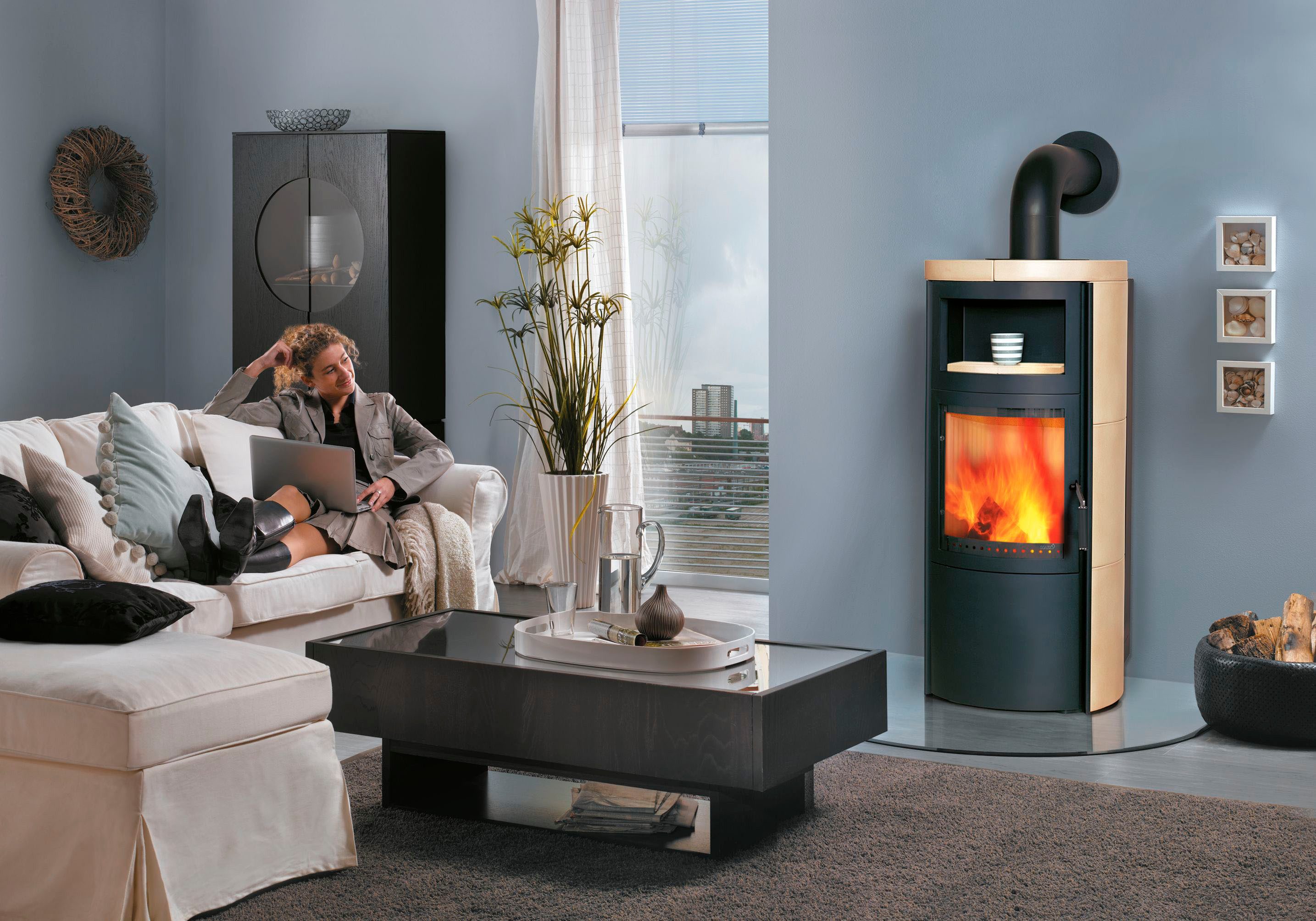 HARK Kaminofen »Vito WW GT ECOplus 14,2 KW«, 4,2 kW, Dauerbrand, creme
